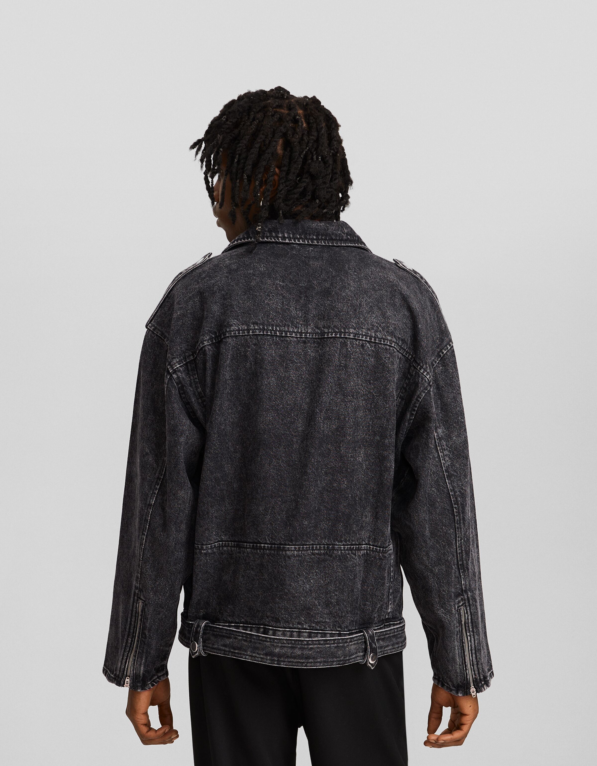 Cazadora denim biker