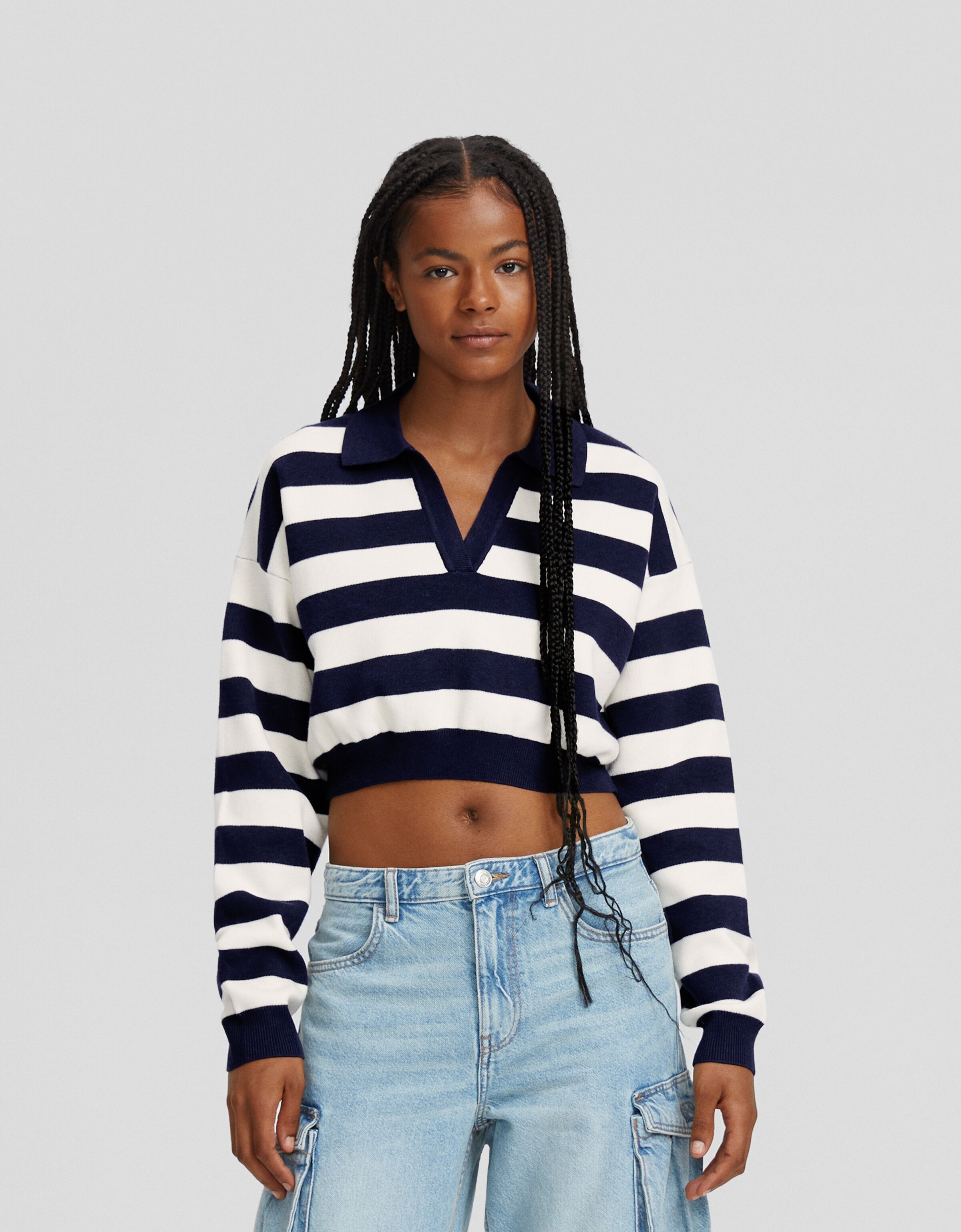 Jersey cuello polo rayas