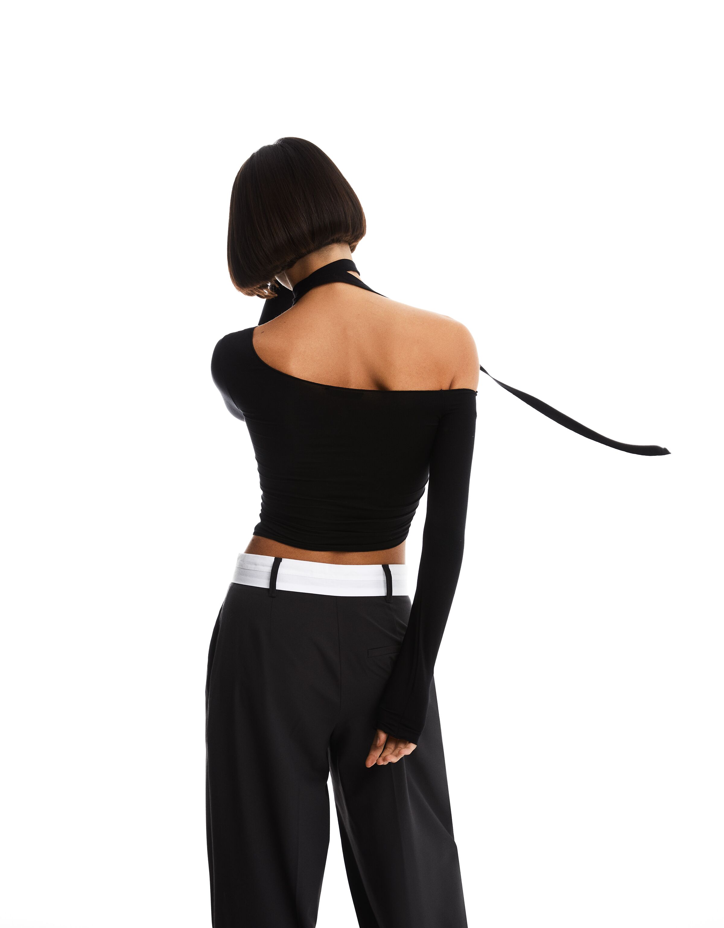 Camiseta manga larga asimétrica pauelo