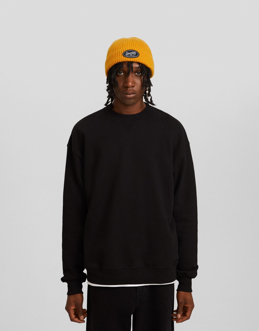 Beanie corto rib parche