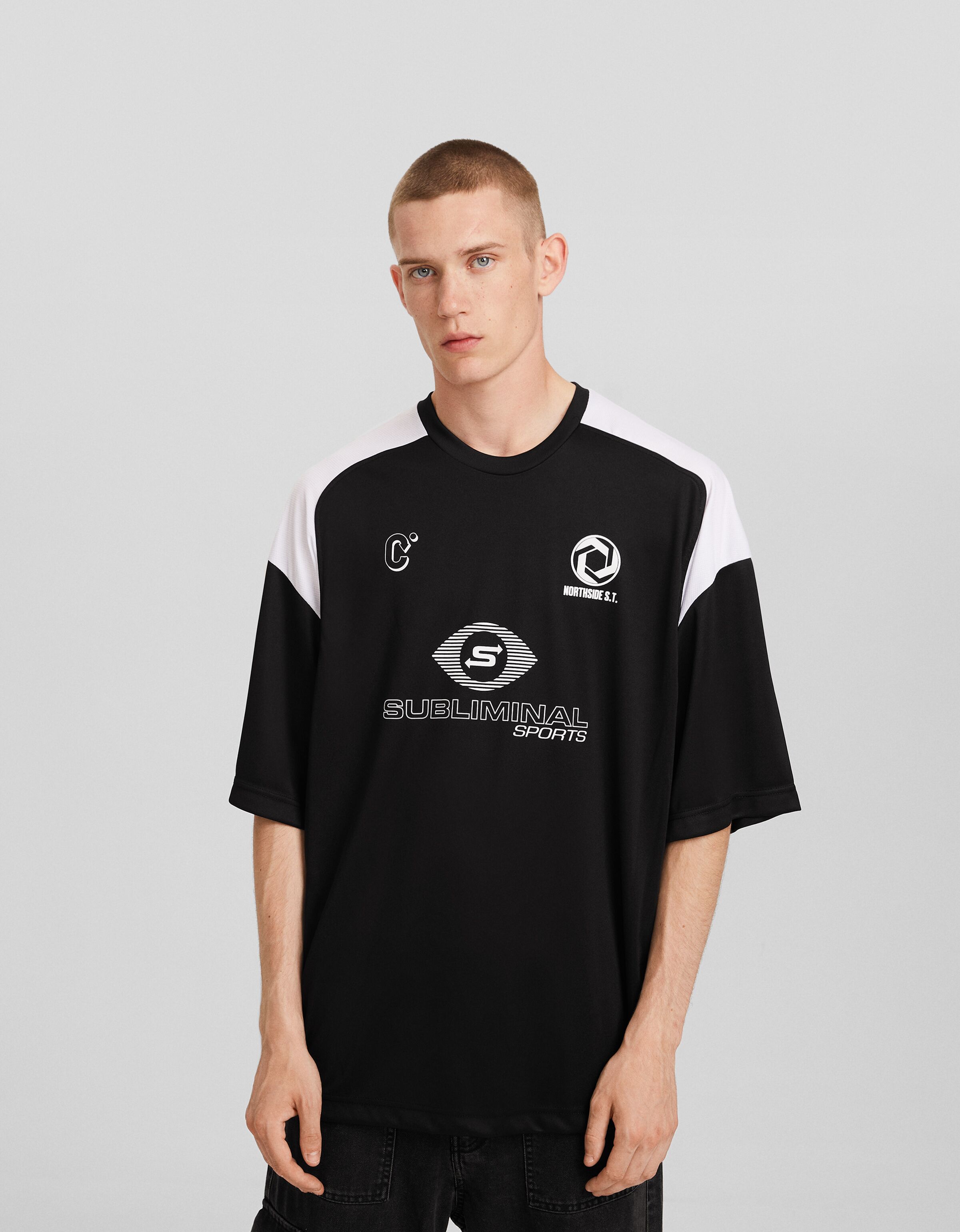 Camiseta manga corta extra loose fit técnica print sport