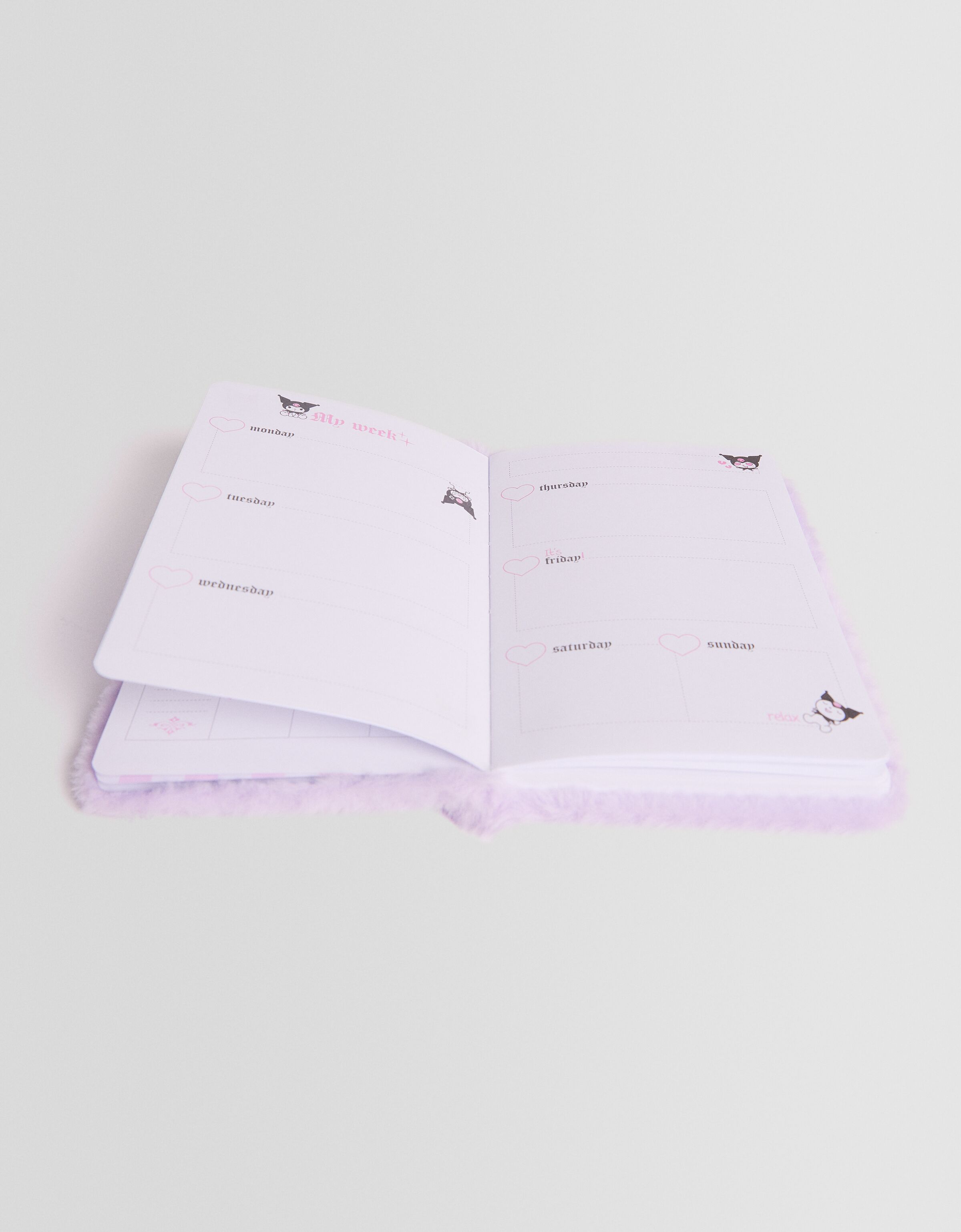 Agenda planner semanal Kuromi efecto pelo