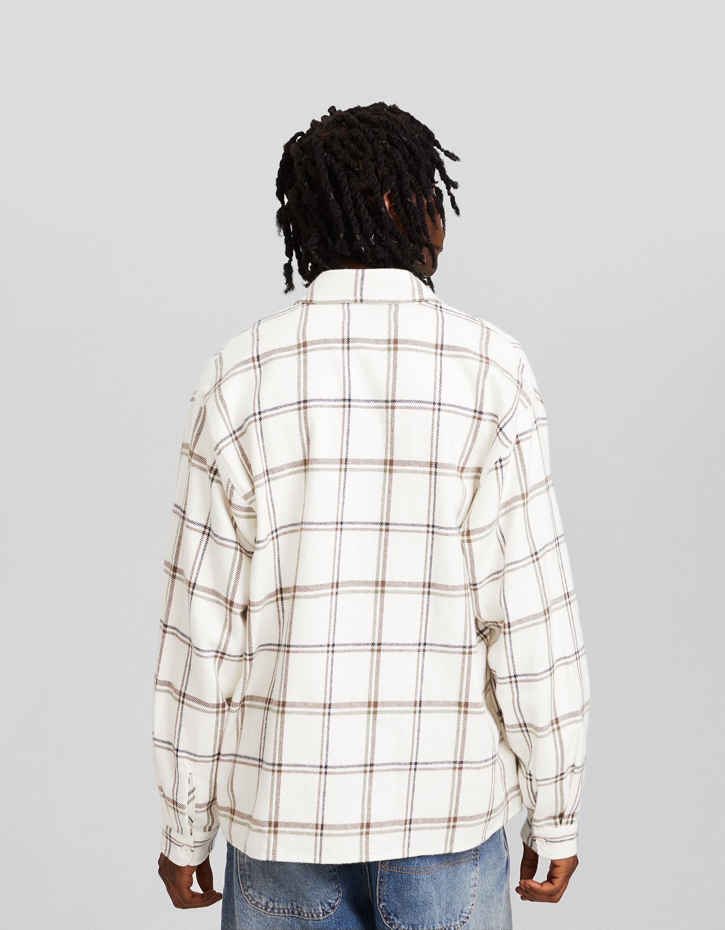 Sobrecamisa manga larga boxy fit cuadros