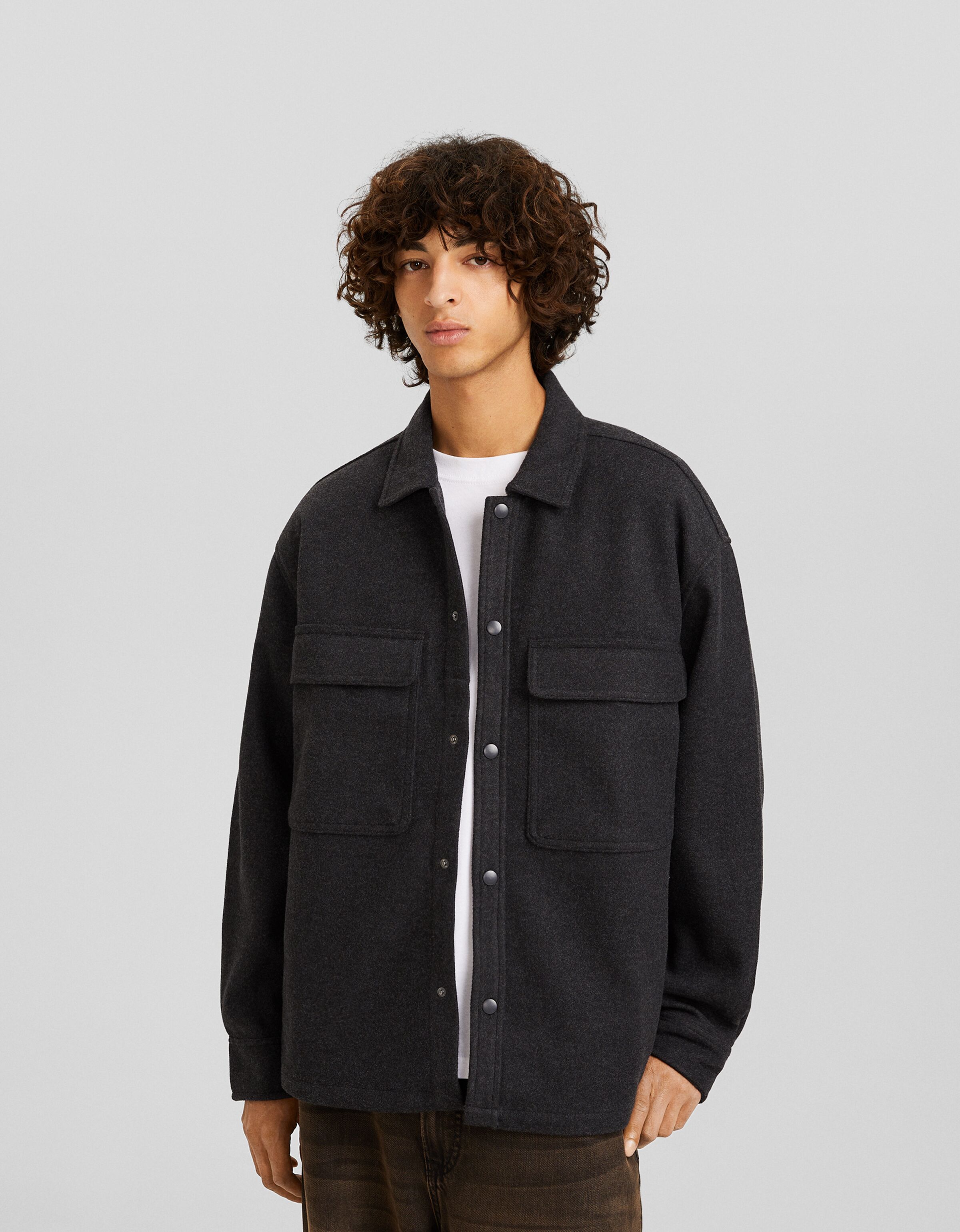 Sobrecamisa manga larga efecto franela