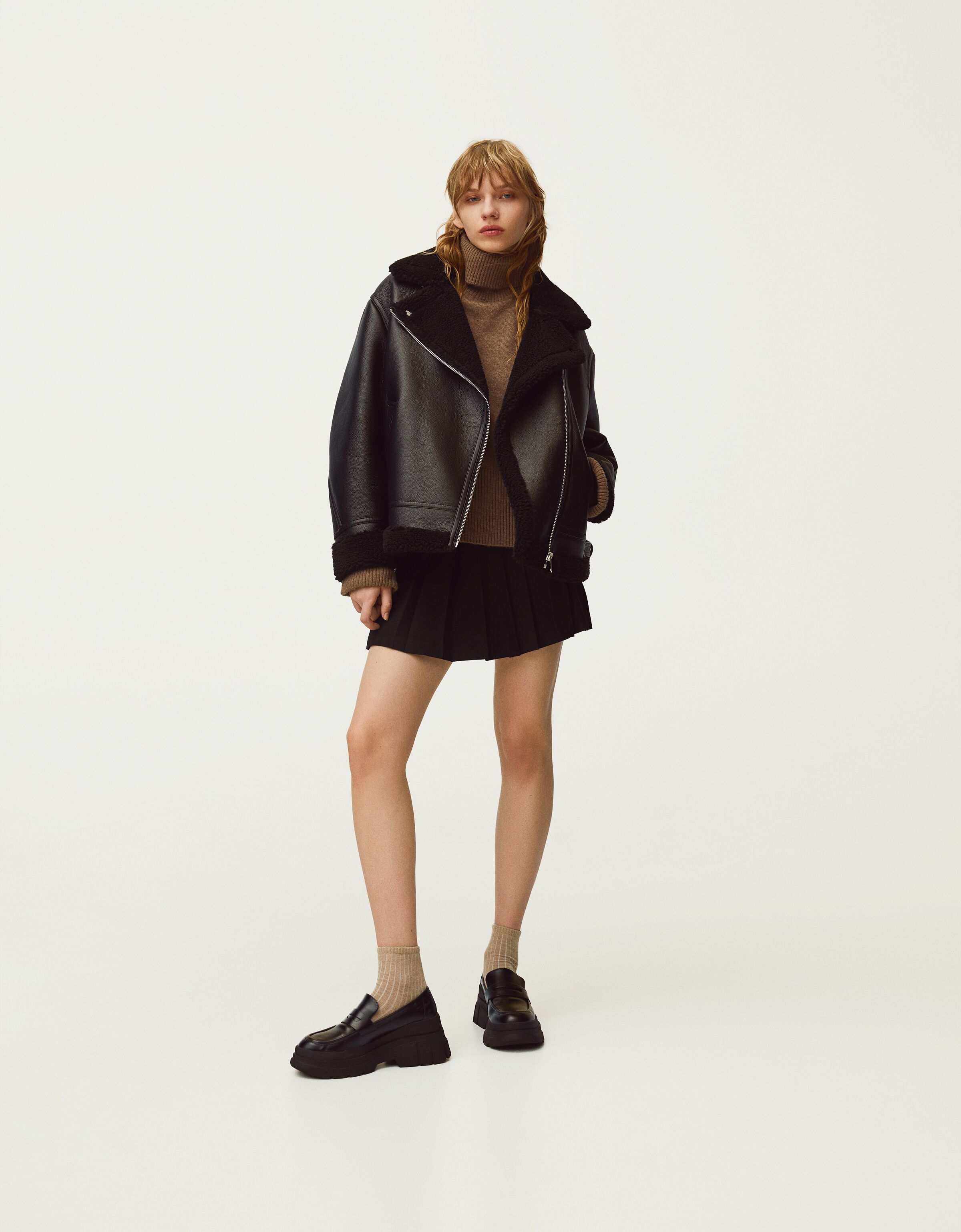 Cazadora biker doble faz oversize