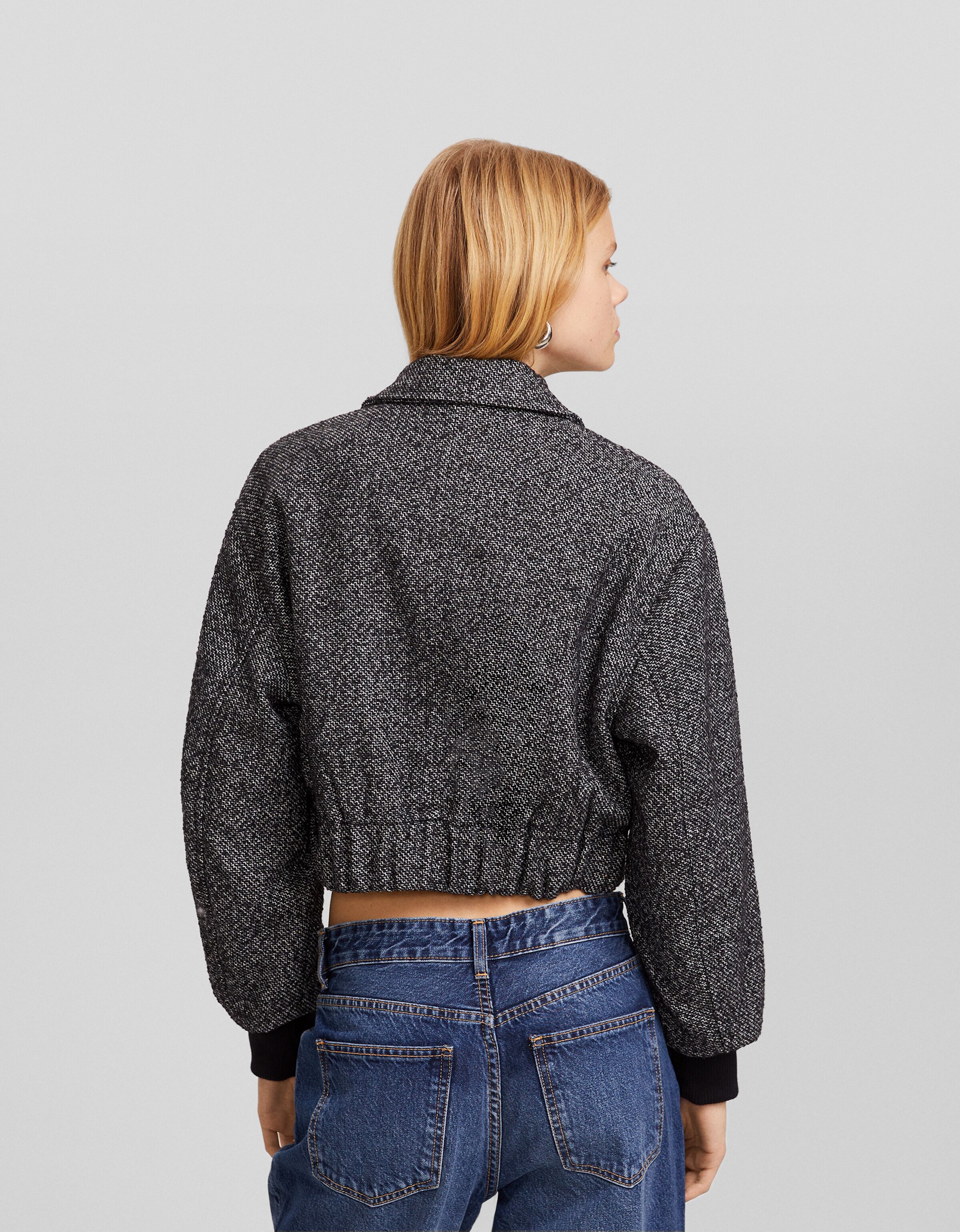 Cazadora trucker con lana estructura