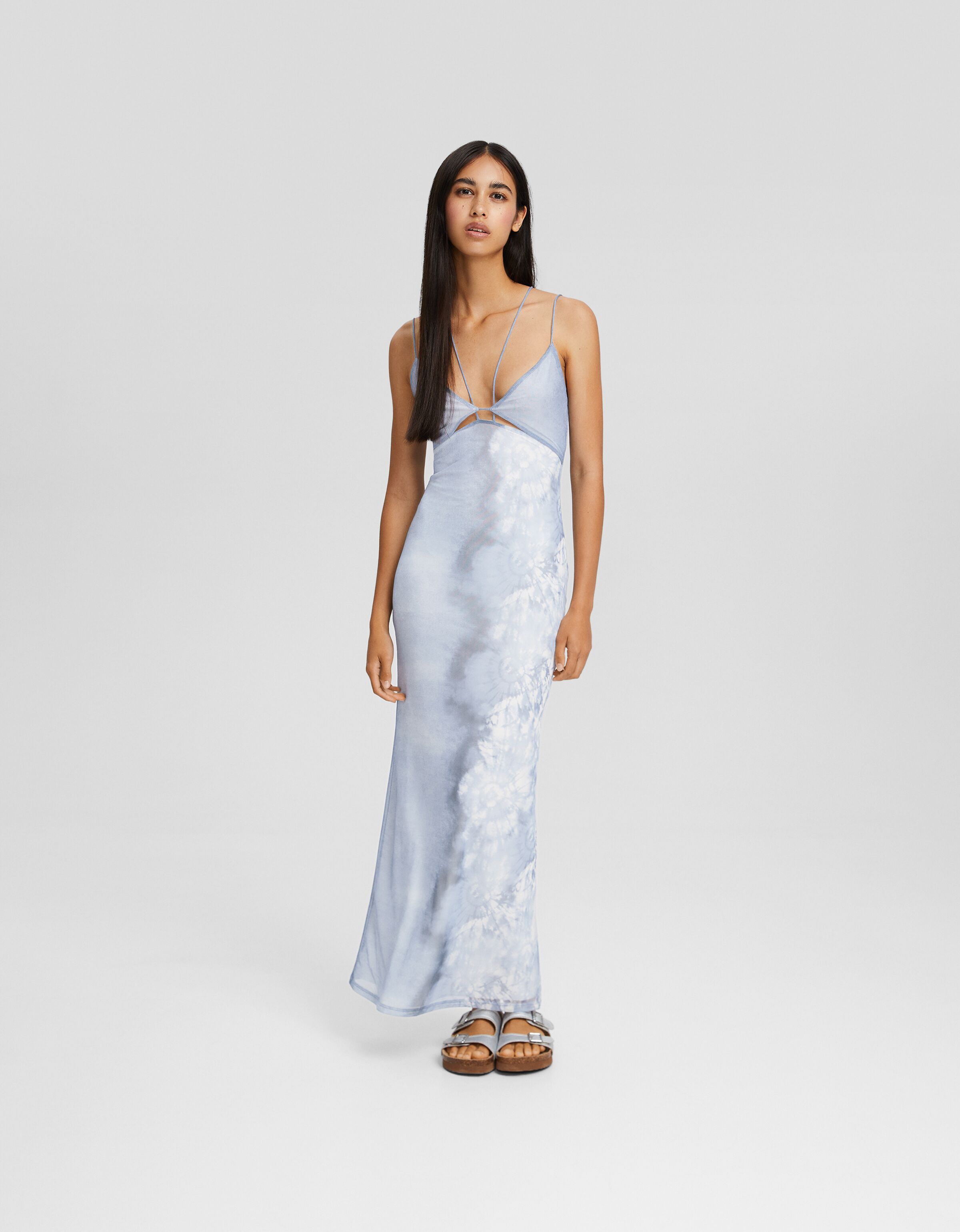 Vestido largo tirantes print