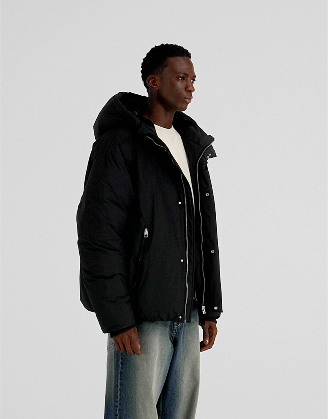 Abrigo capucha oversize acolchado