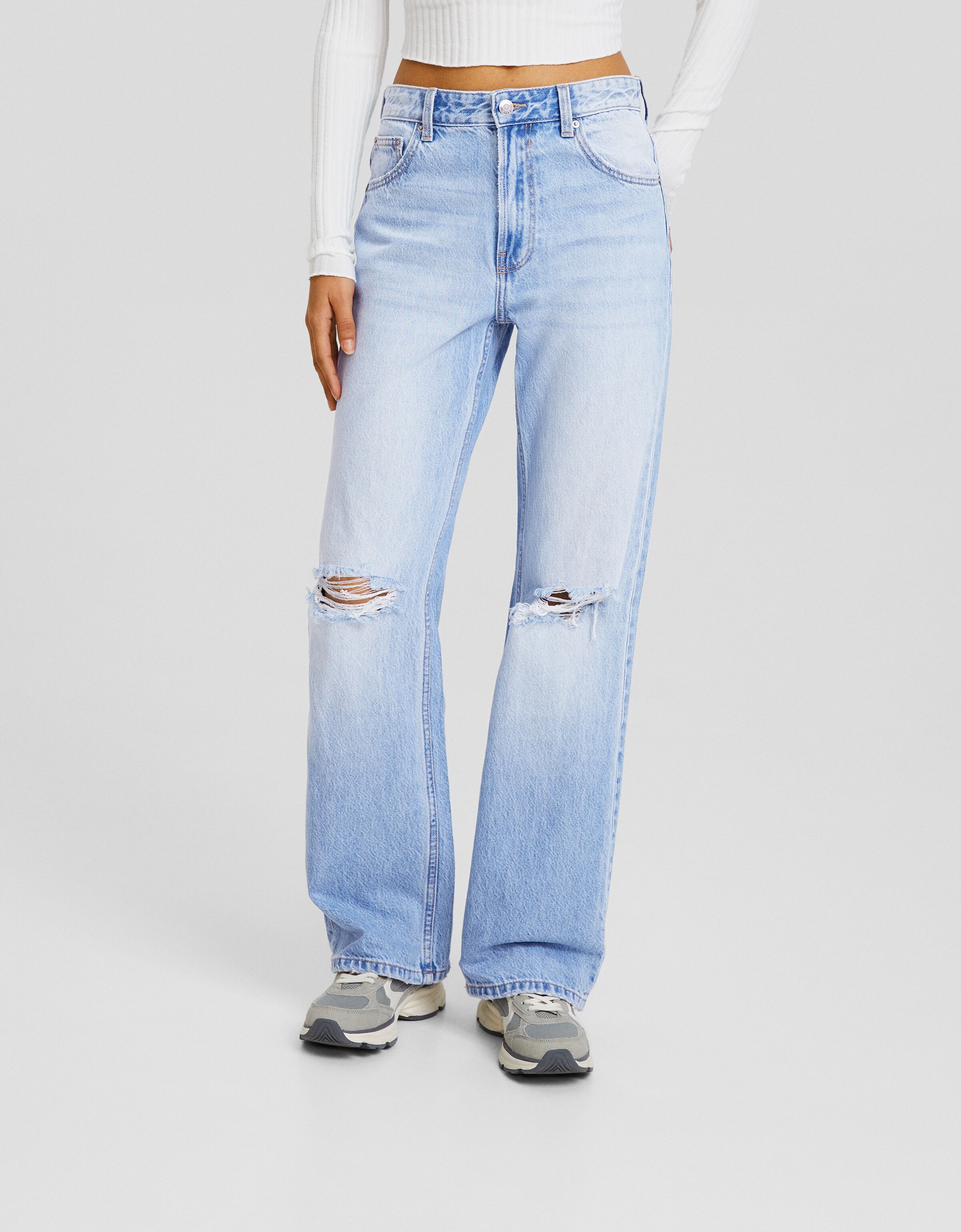 Jeans 90's wide leg rotos