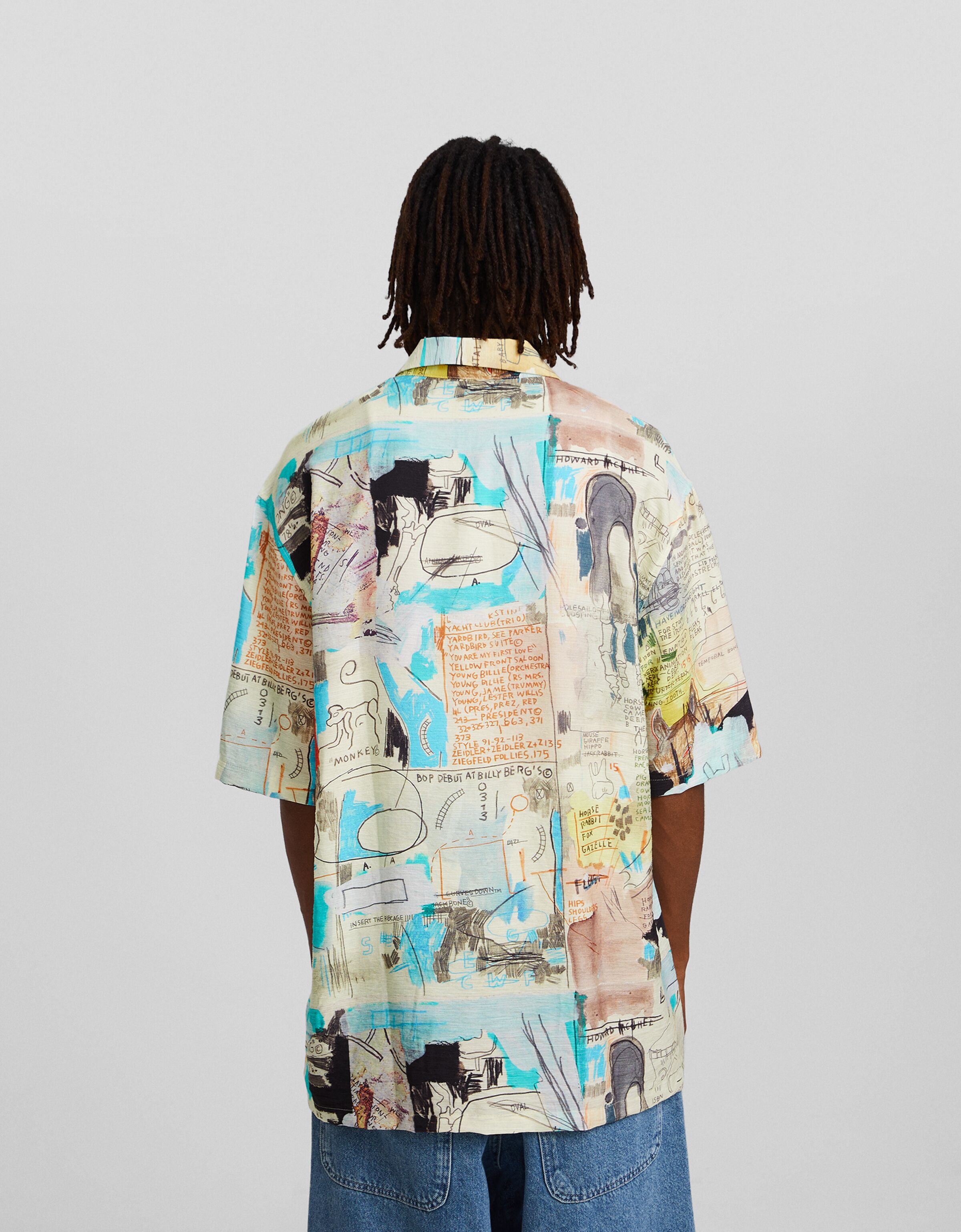 Camisa Jean-Michel Basquiat manga corta print