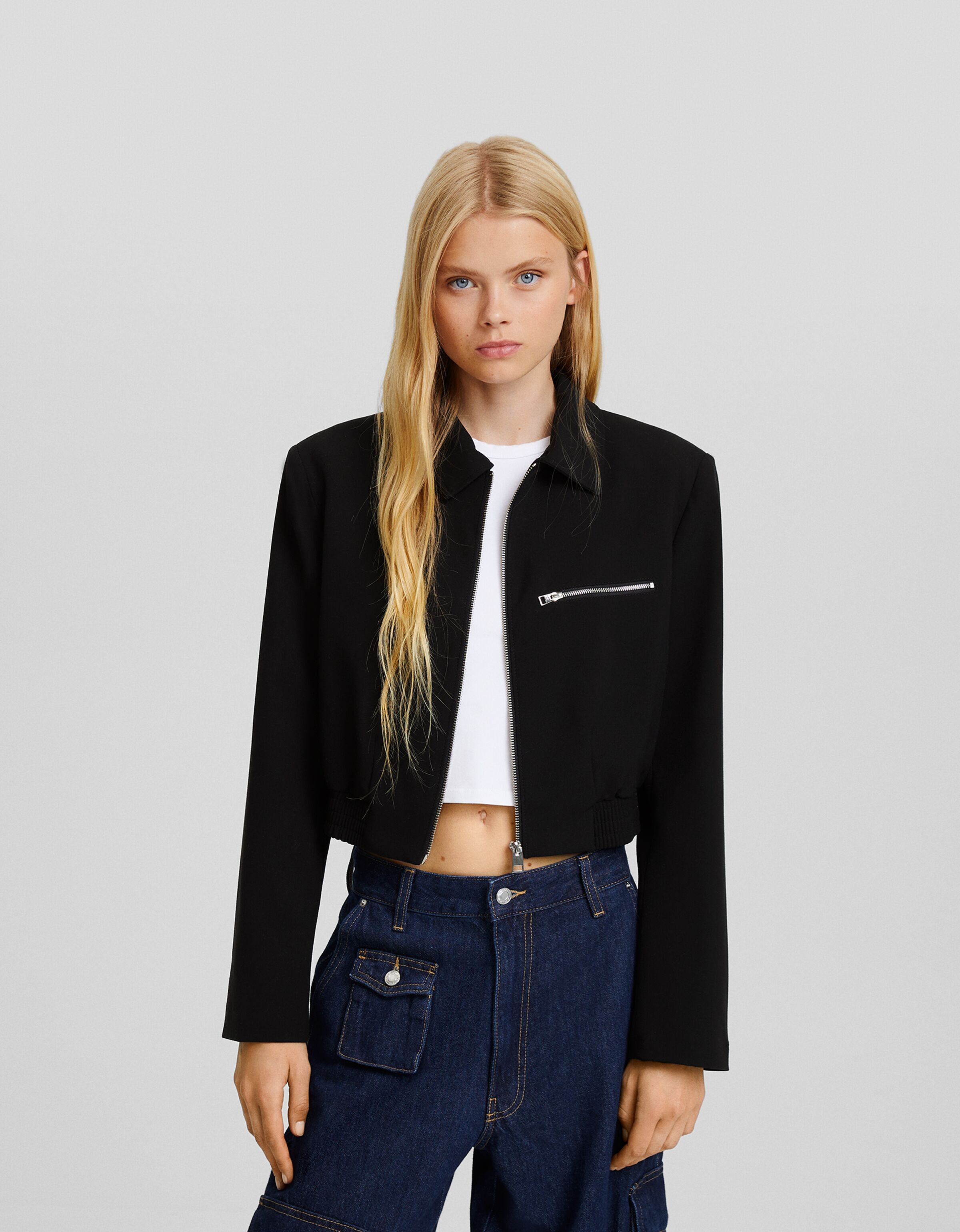 Cazadora trucker cremallera