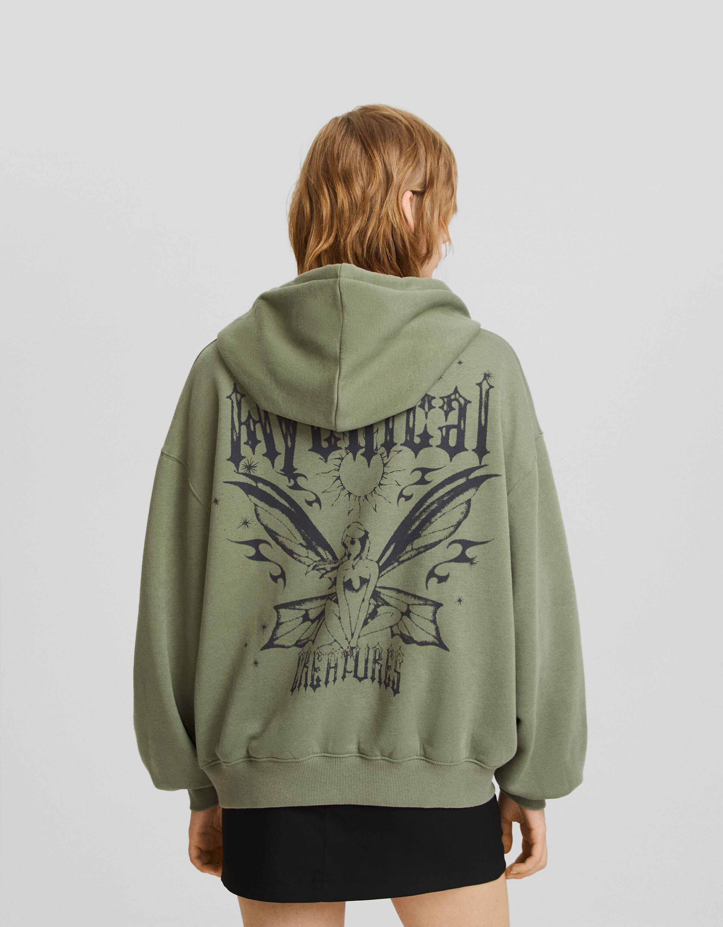 Sudadera capucha oversize print