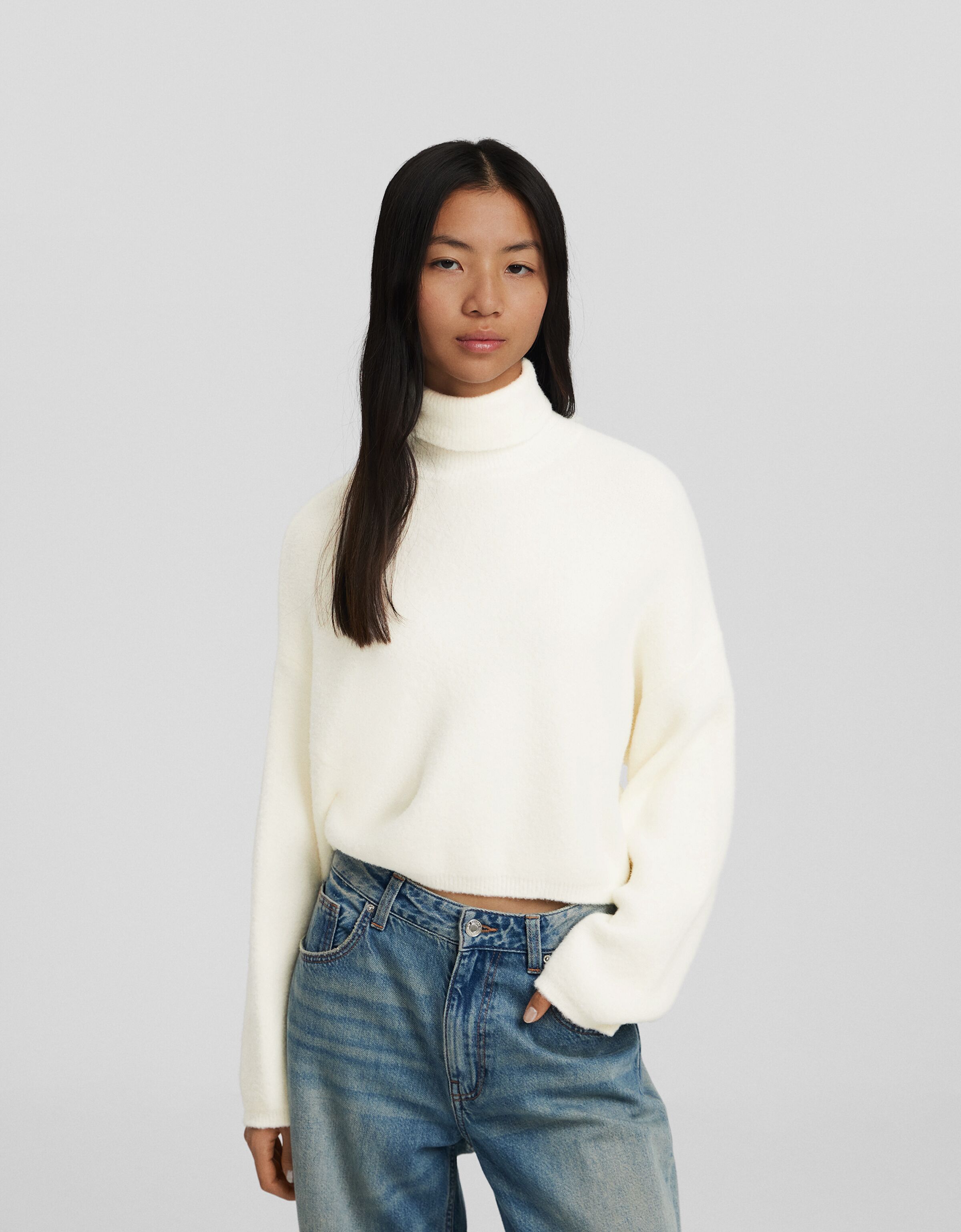 Jersey cropped cuello subido