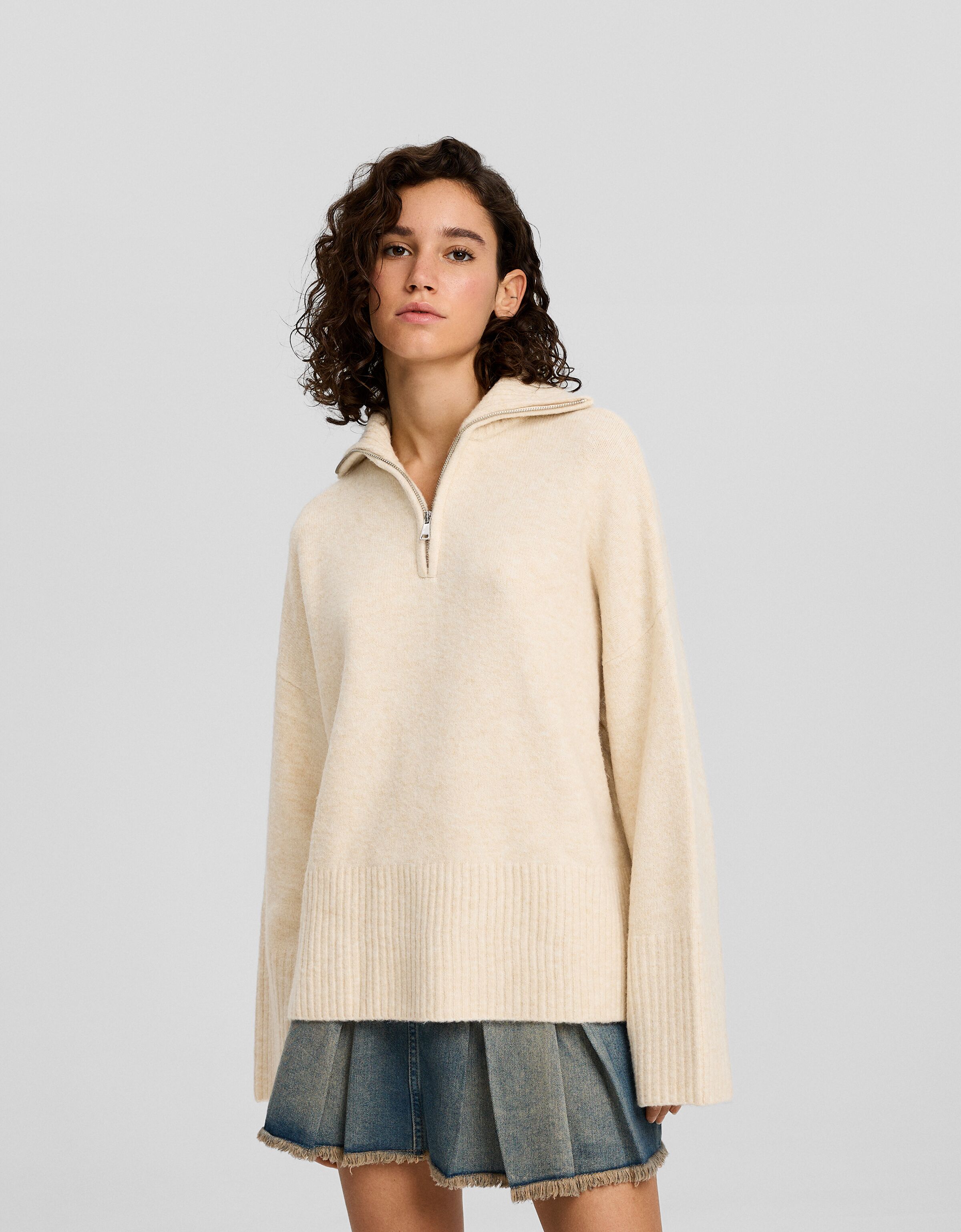 Jersey cuello subido cremallera