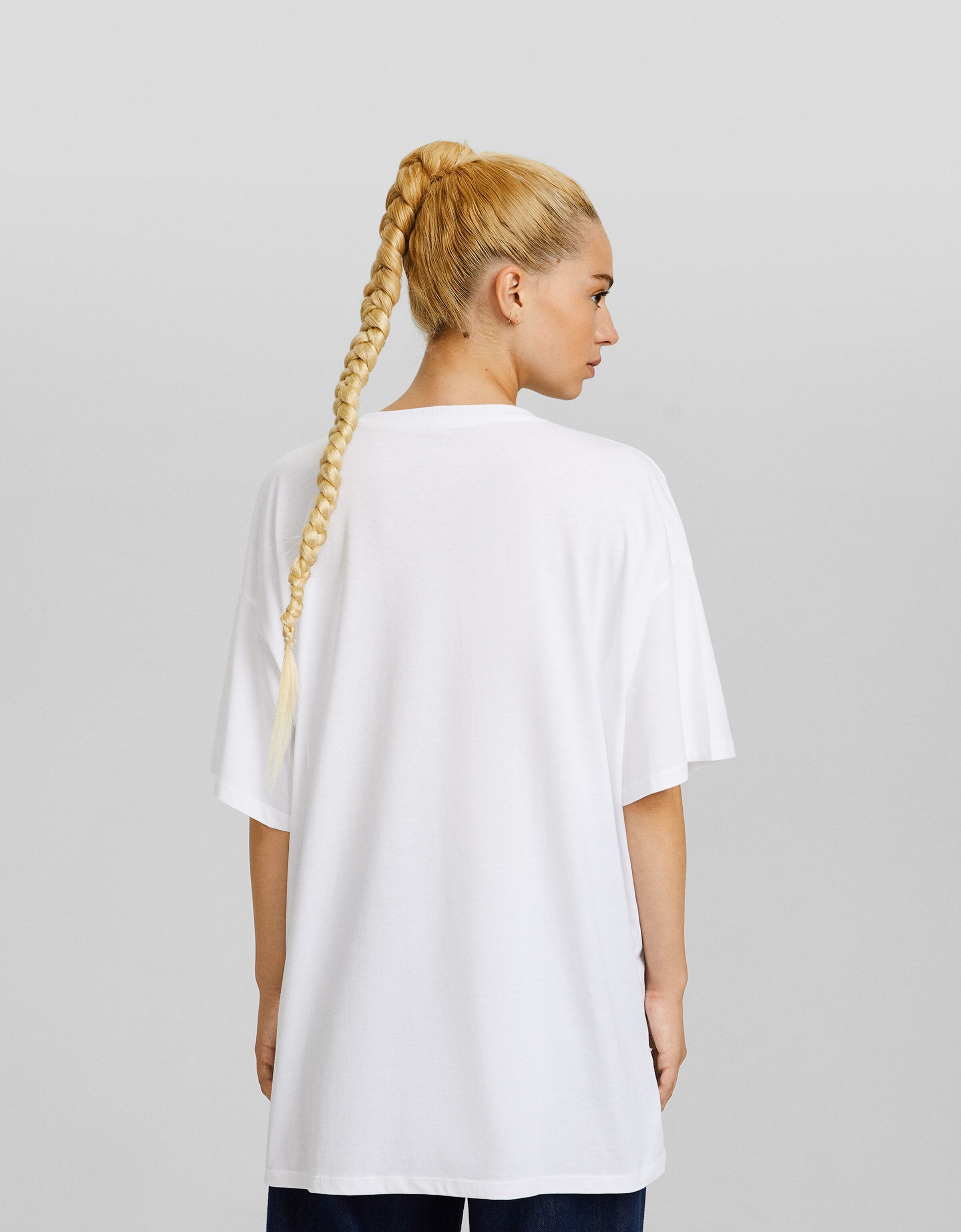 Camiseta Bershka Wearable Art manga corta print