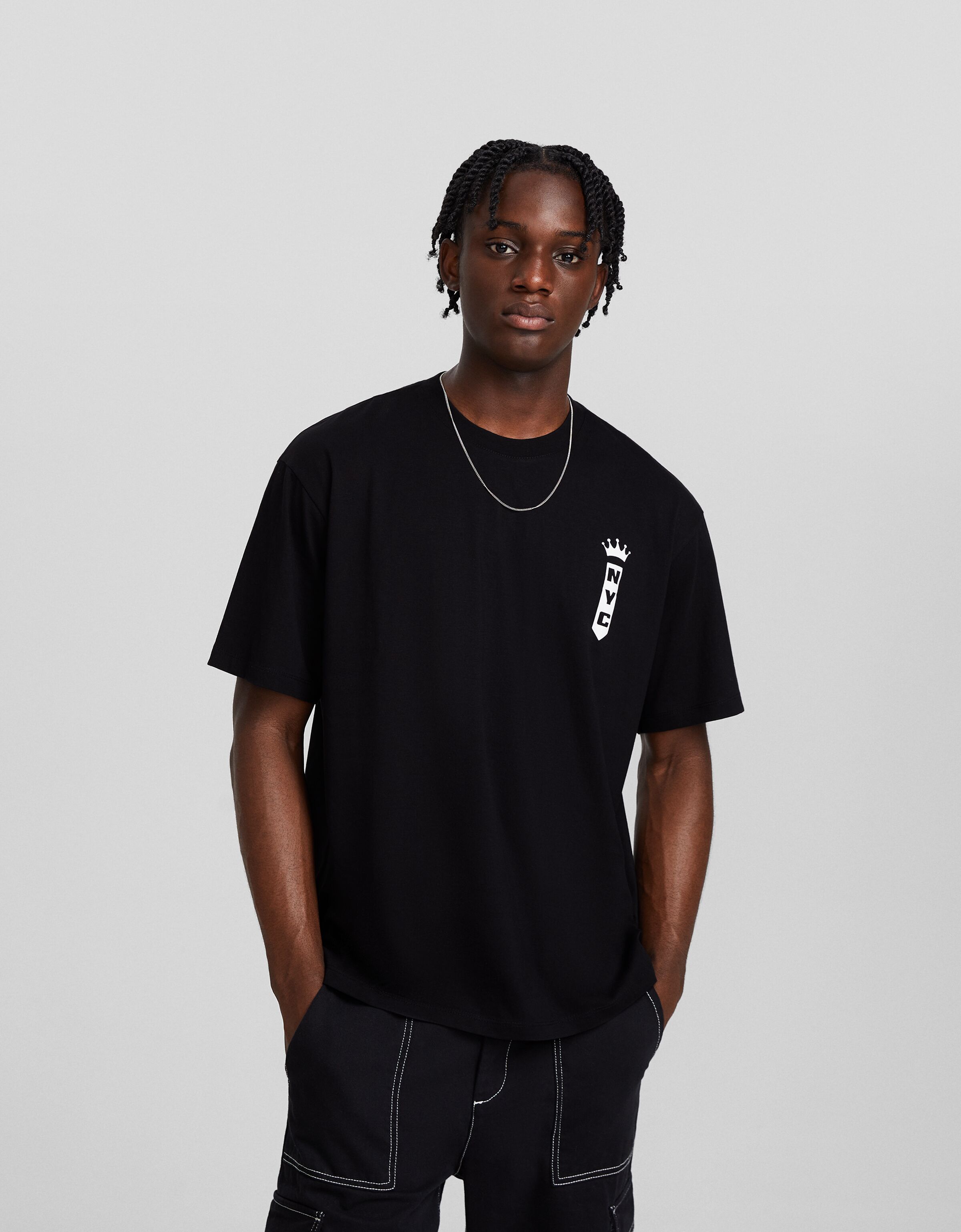 Camiseta manga corta boxy fit print