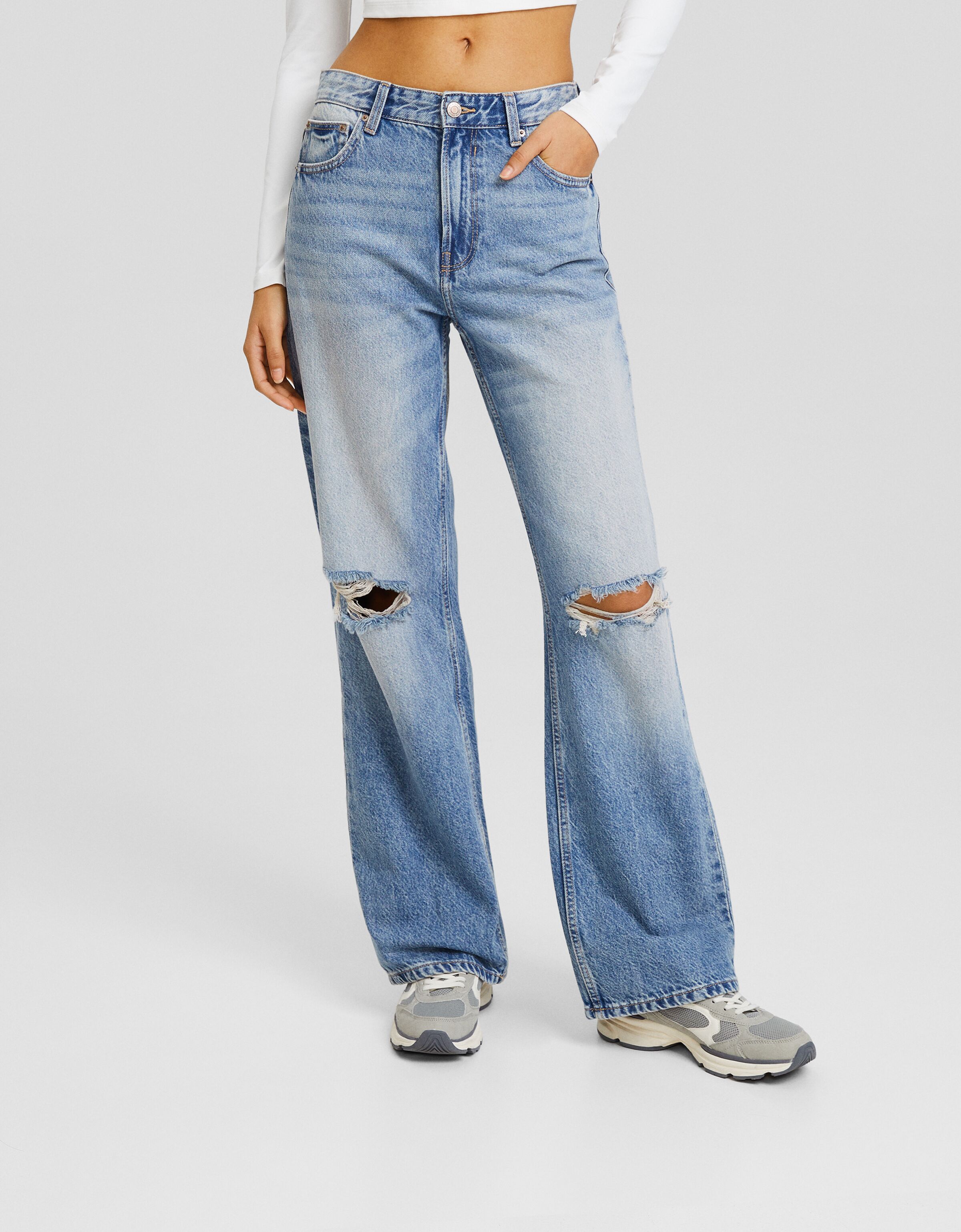 Jeans 90's wide leg rotos