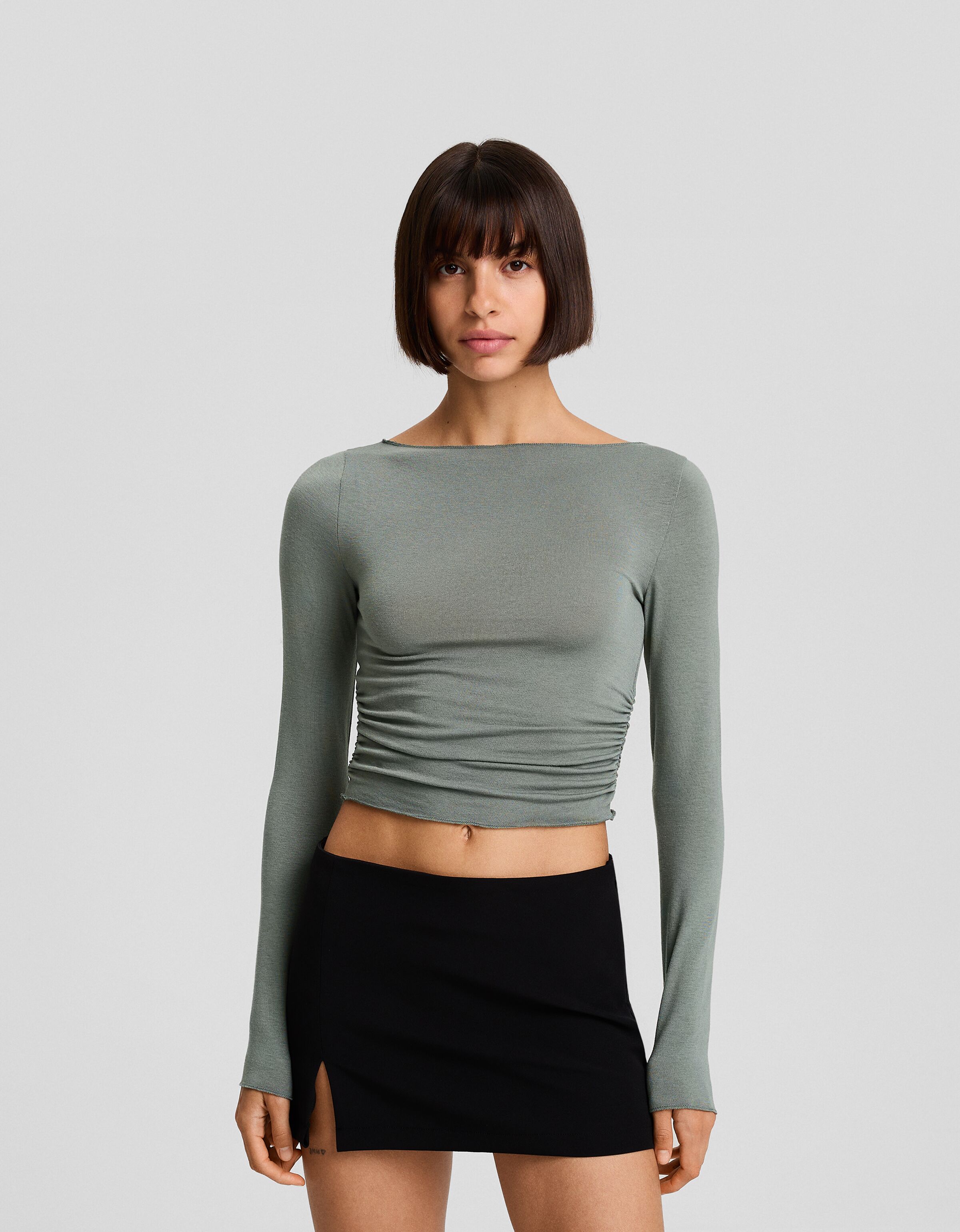 Camiseta manga larga costuras