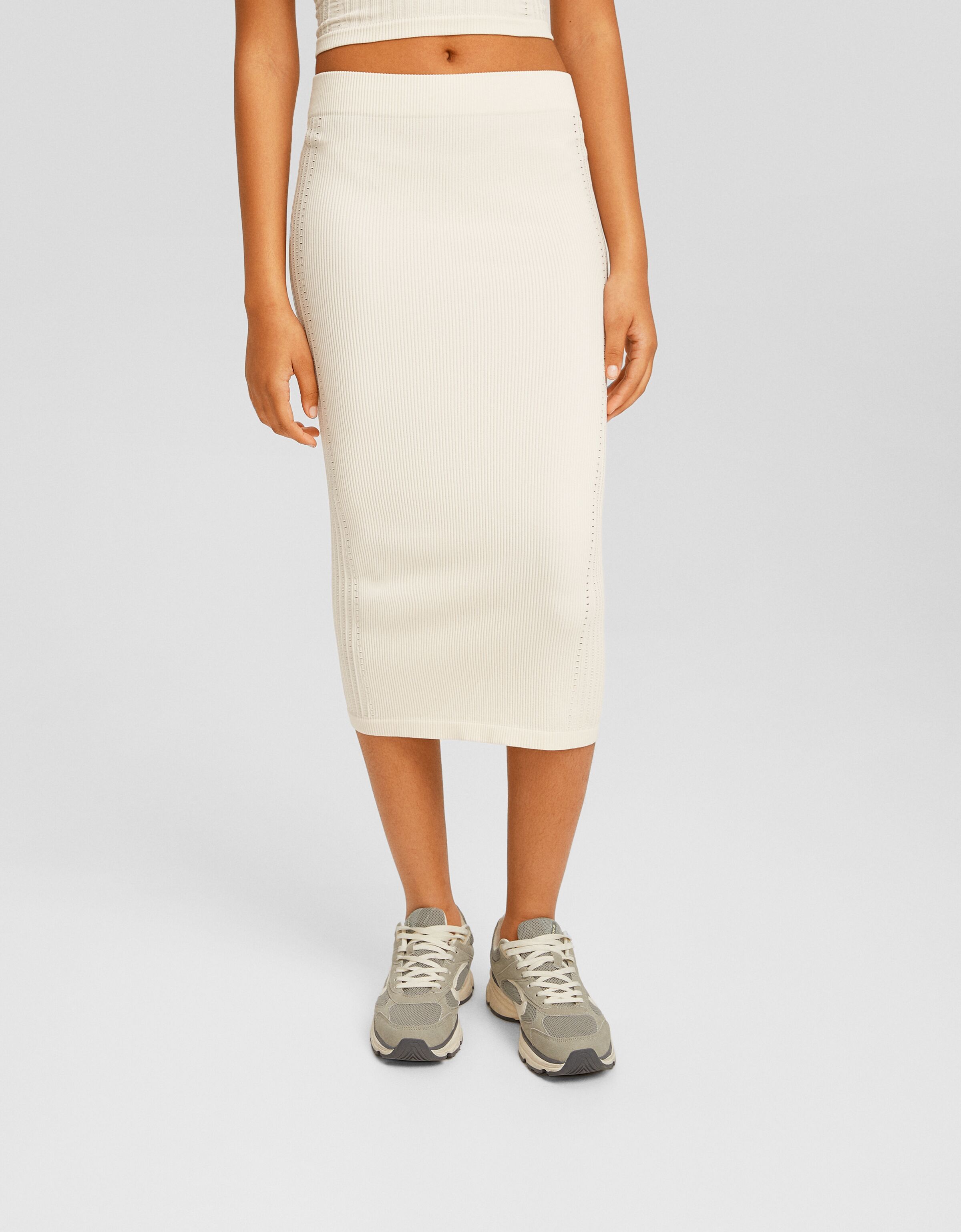 Falda midi seamless efecto lavado