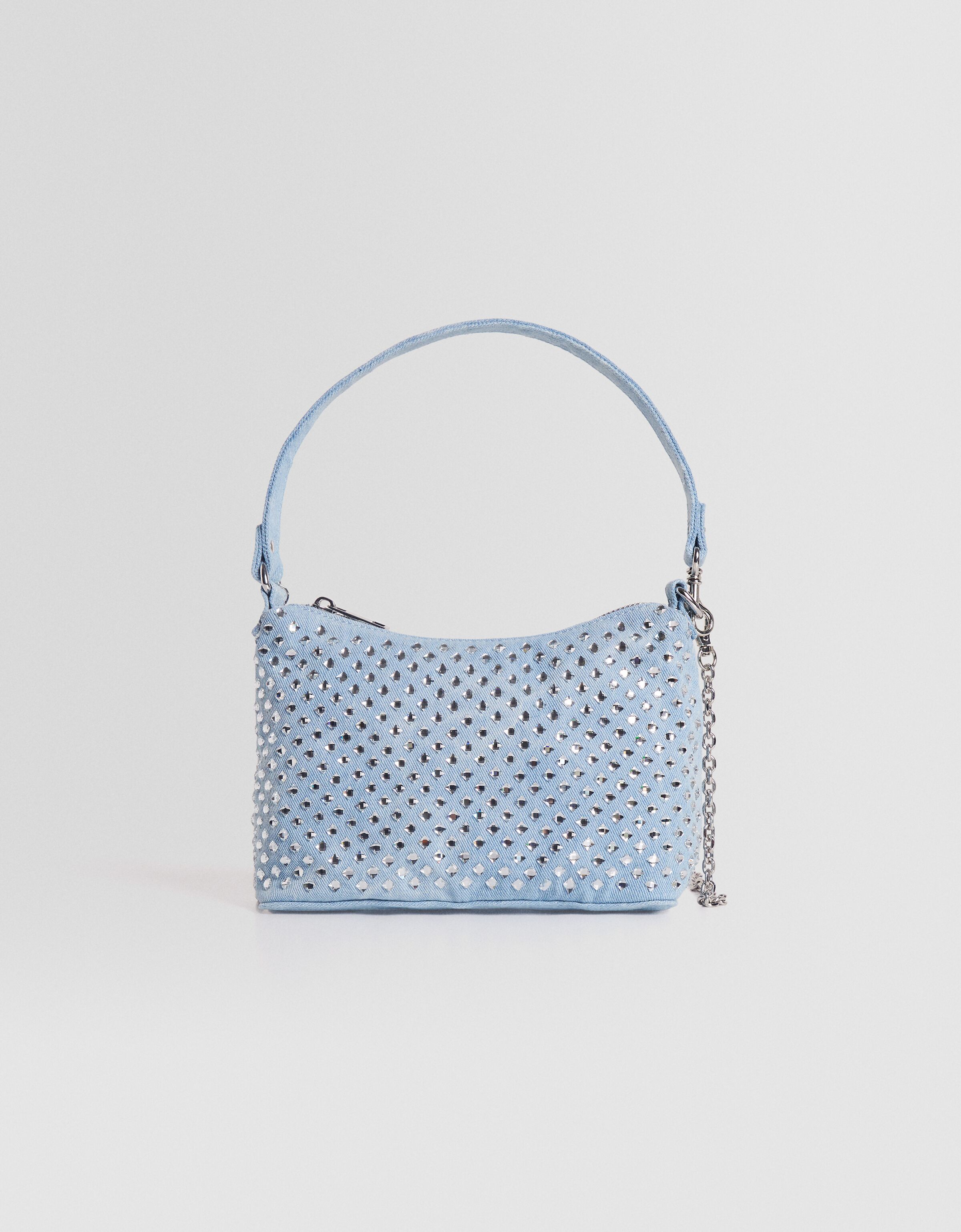 Bolso bandolera denim multiposición strass