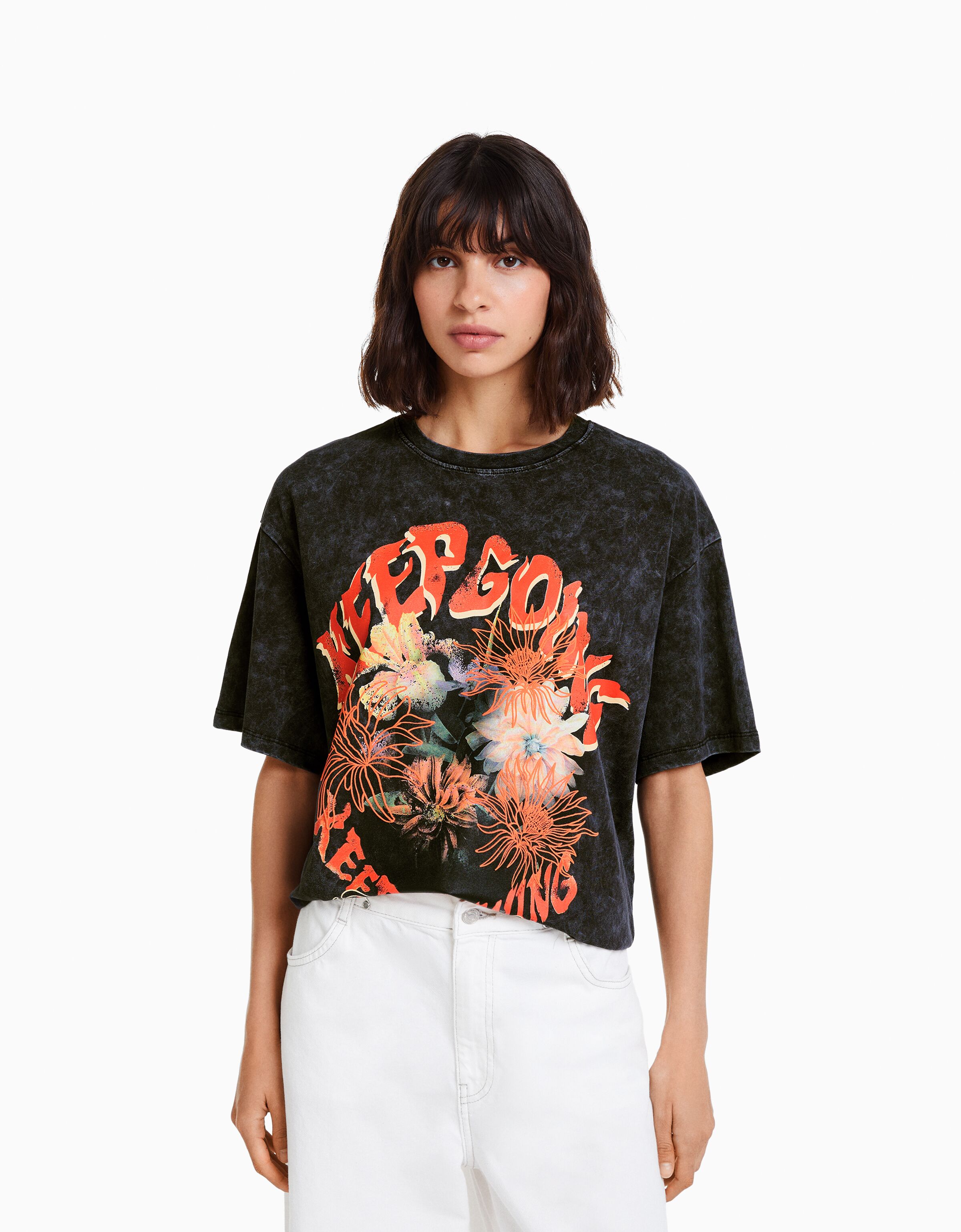Camiseta manga corta oversize print