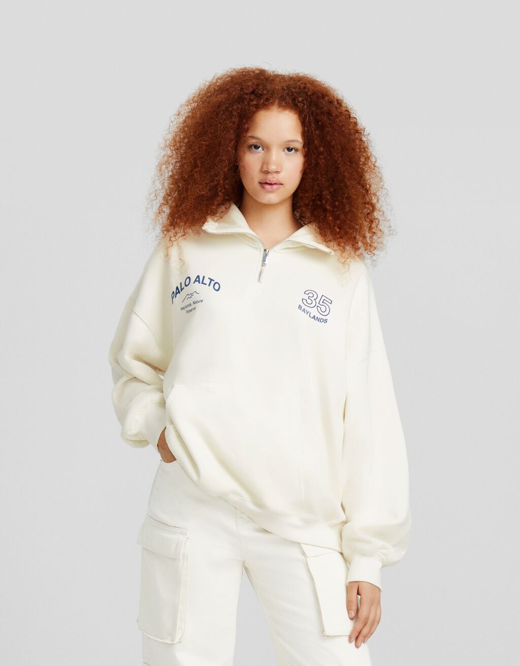 Sudadera capucha cremallera print