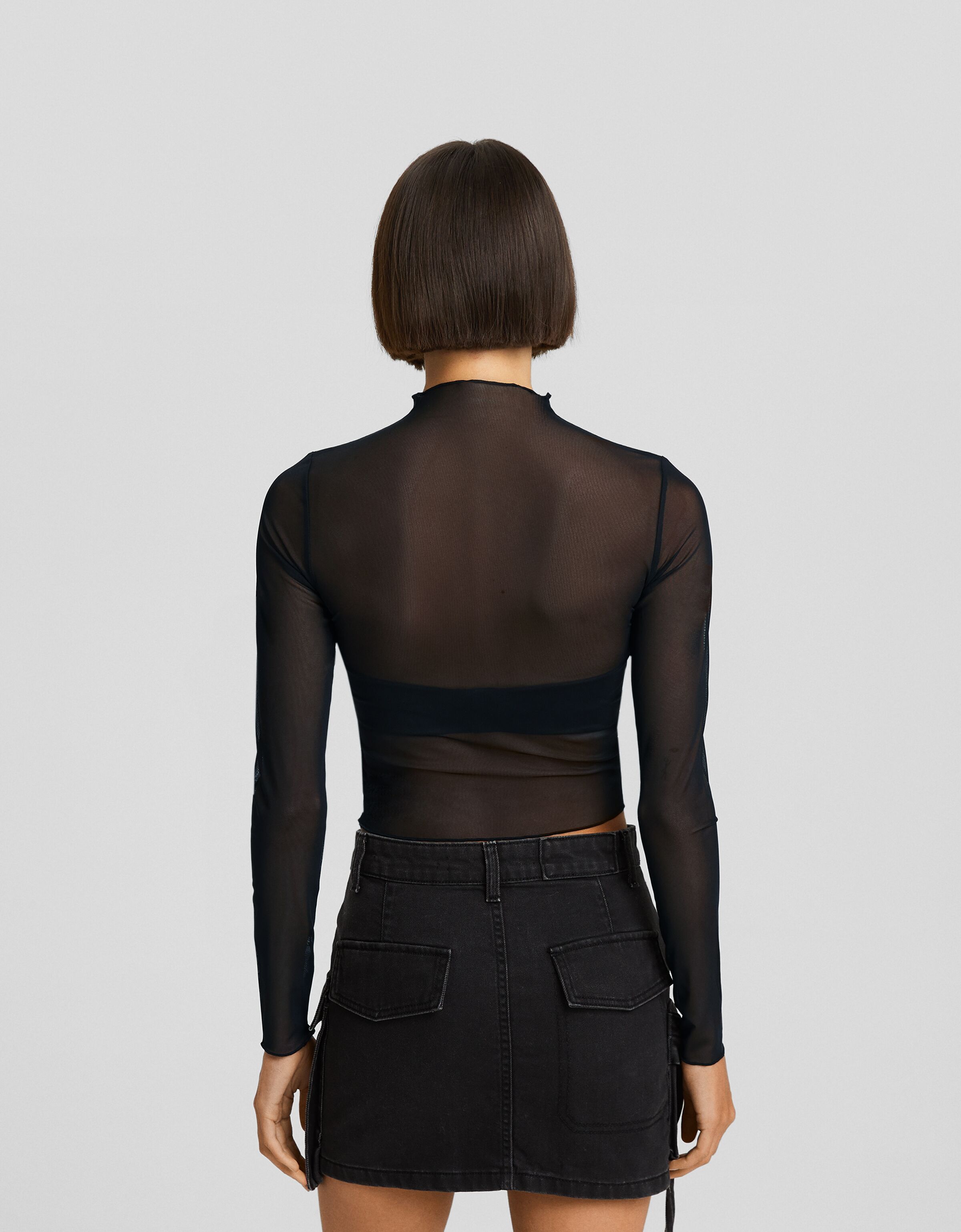 Camiseta manga larga tul