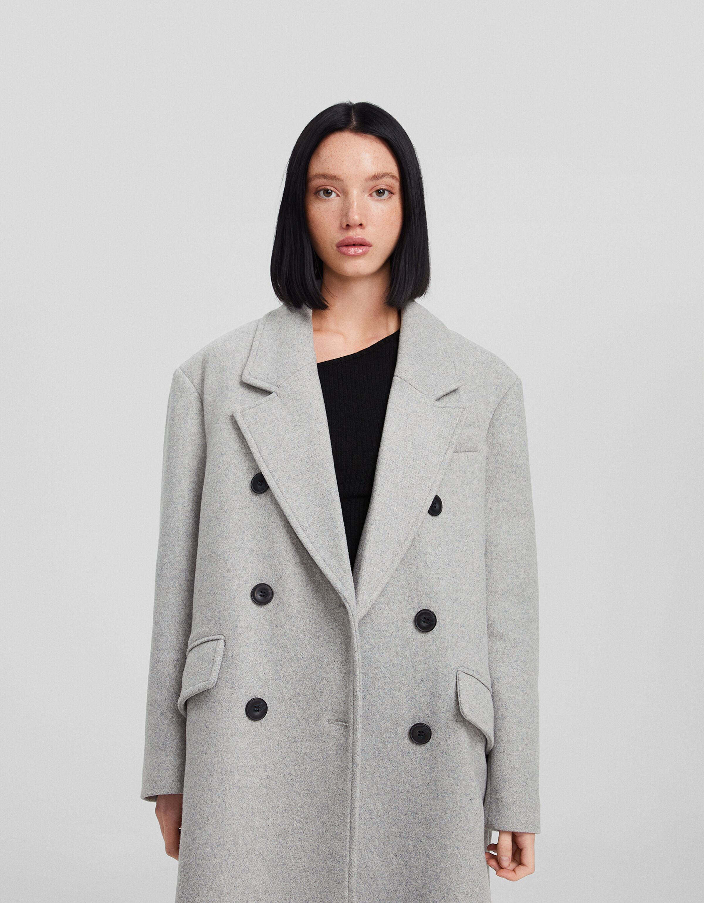 Abrigo largo con lana