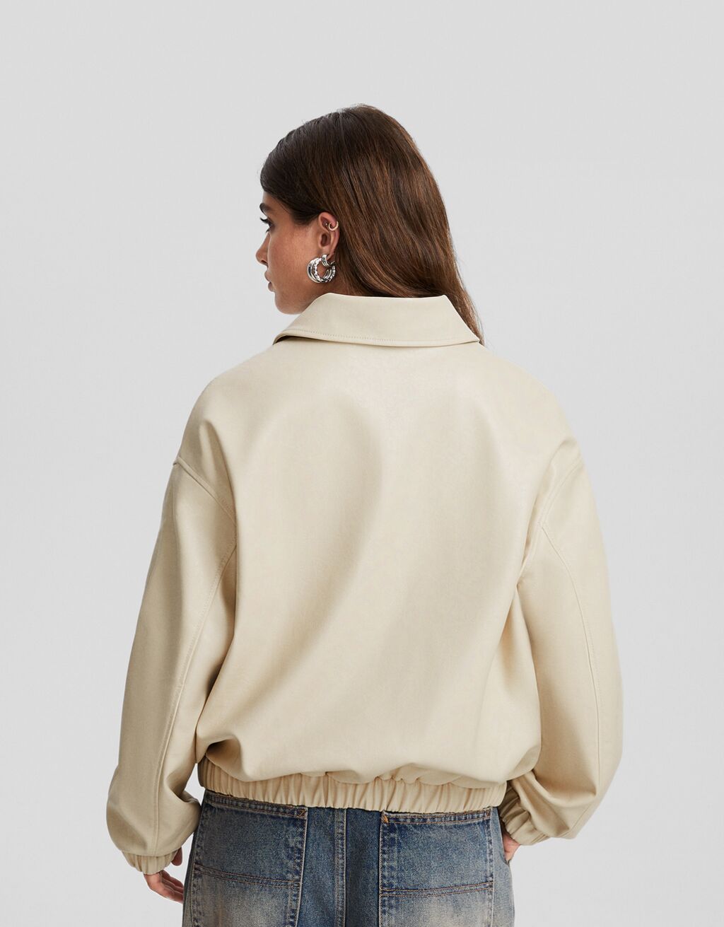 Cazadora dad fit efecto piel