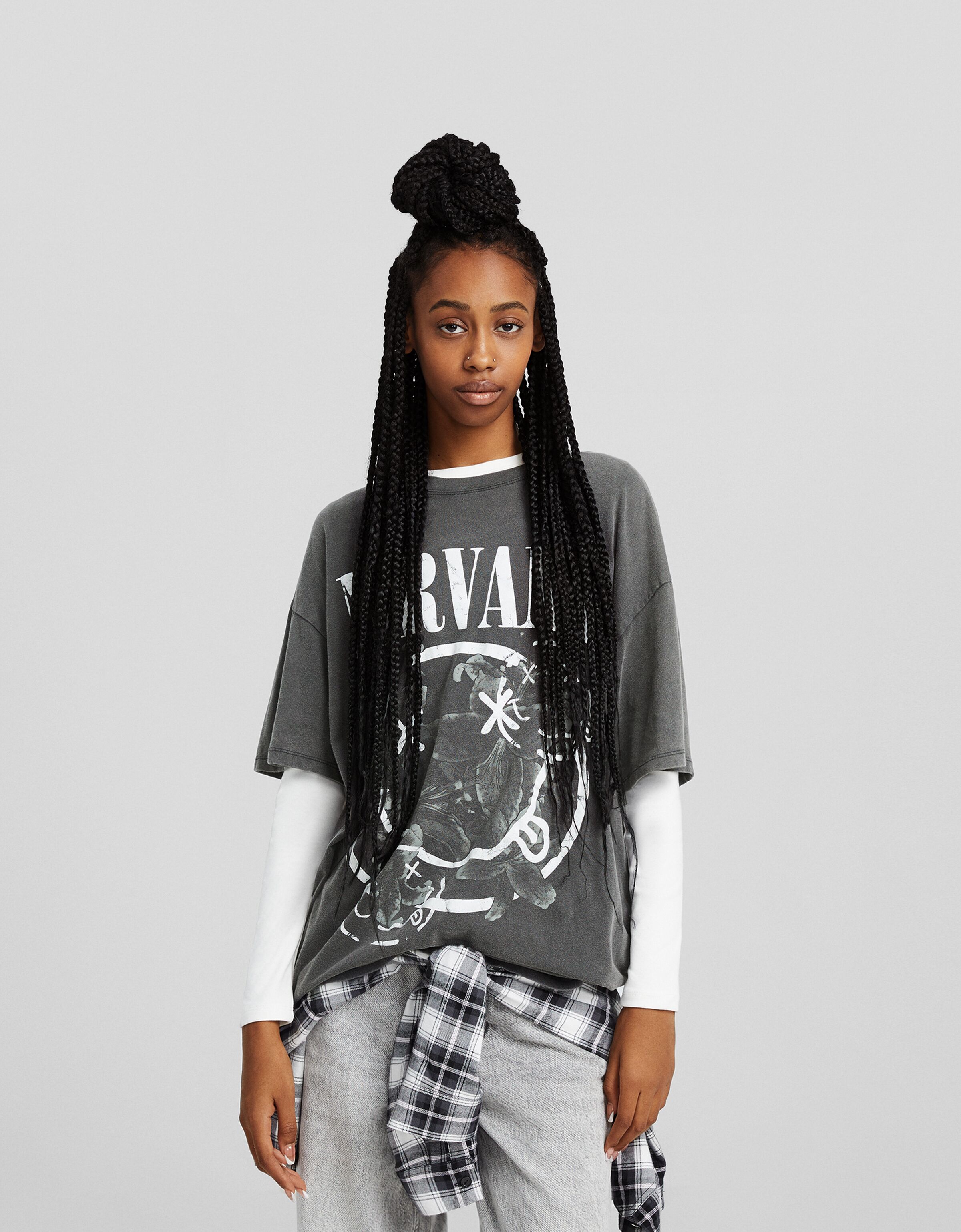 Camiseta Nirvana manga corta oversize print
