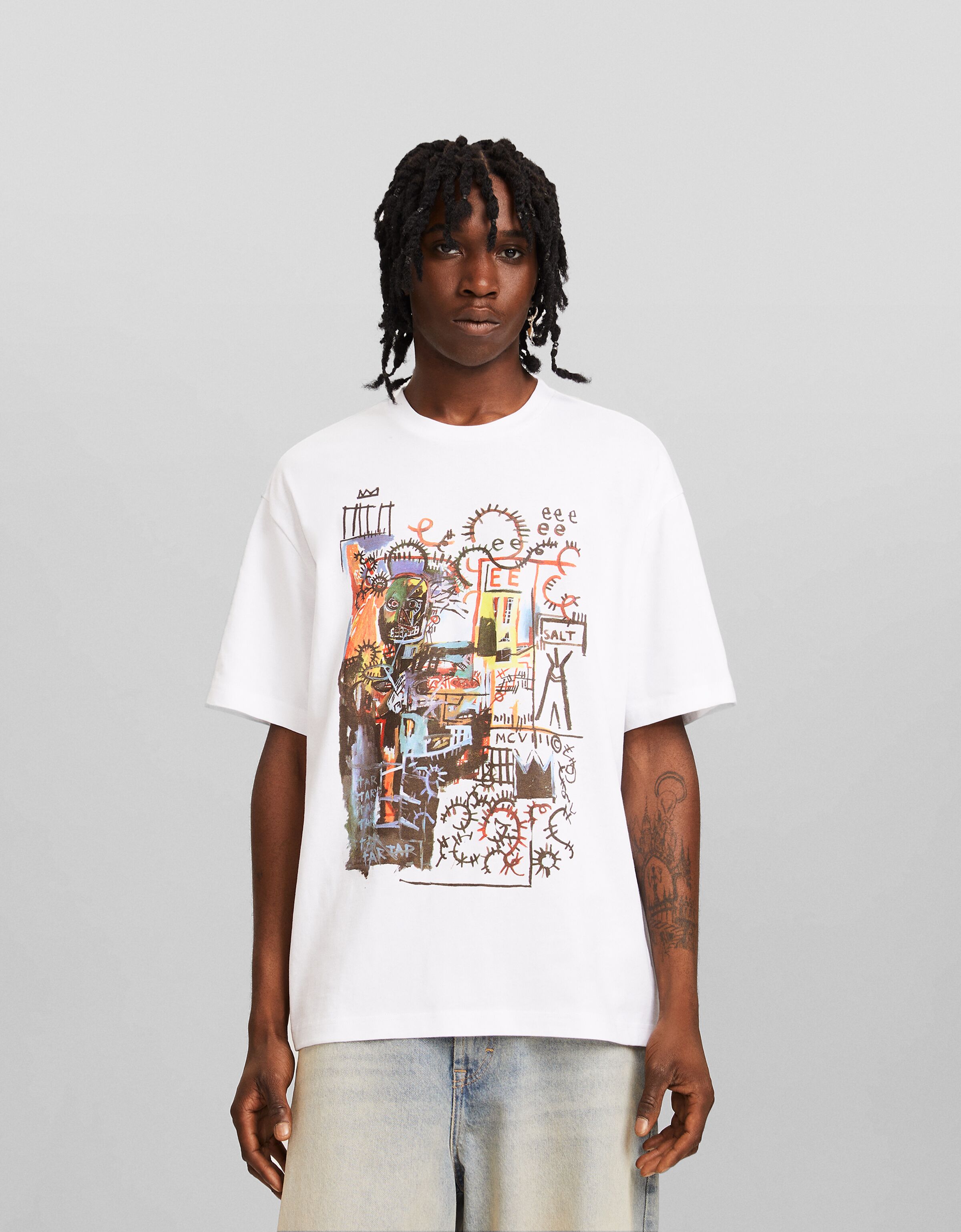 Camiseta Jean-Michel Basquiat manga corta boxy fit print