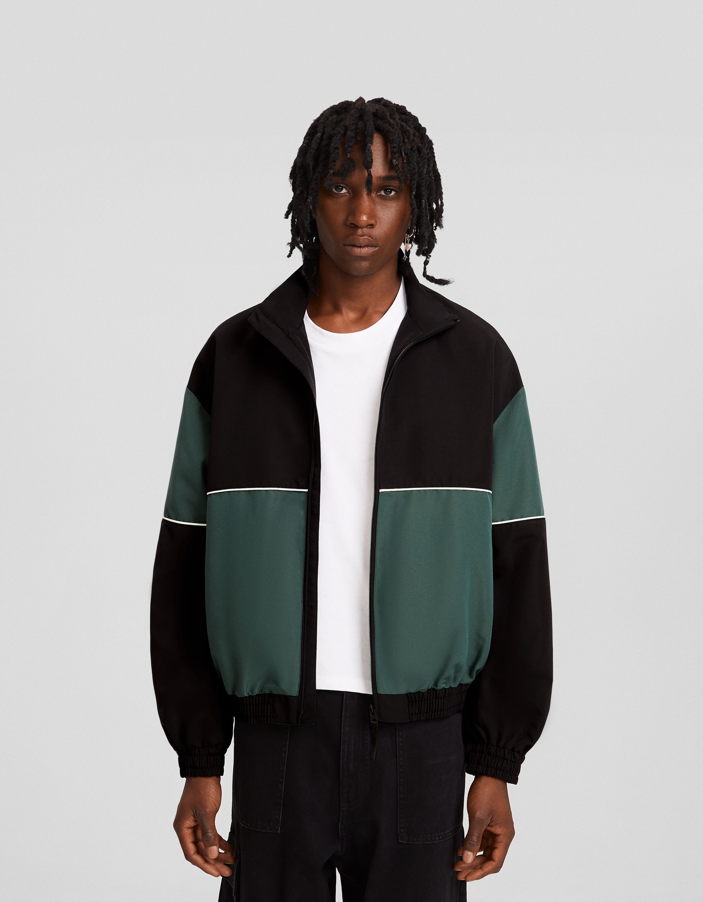 Cazadora ligera retro sport color block