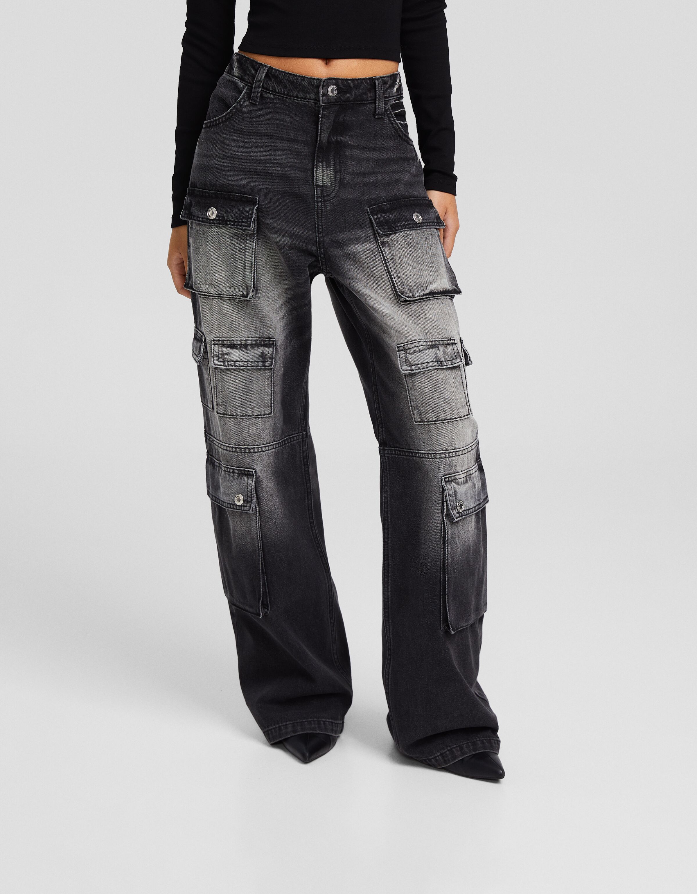 Jeans baggy multicargo