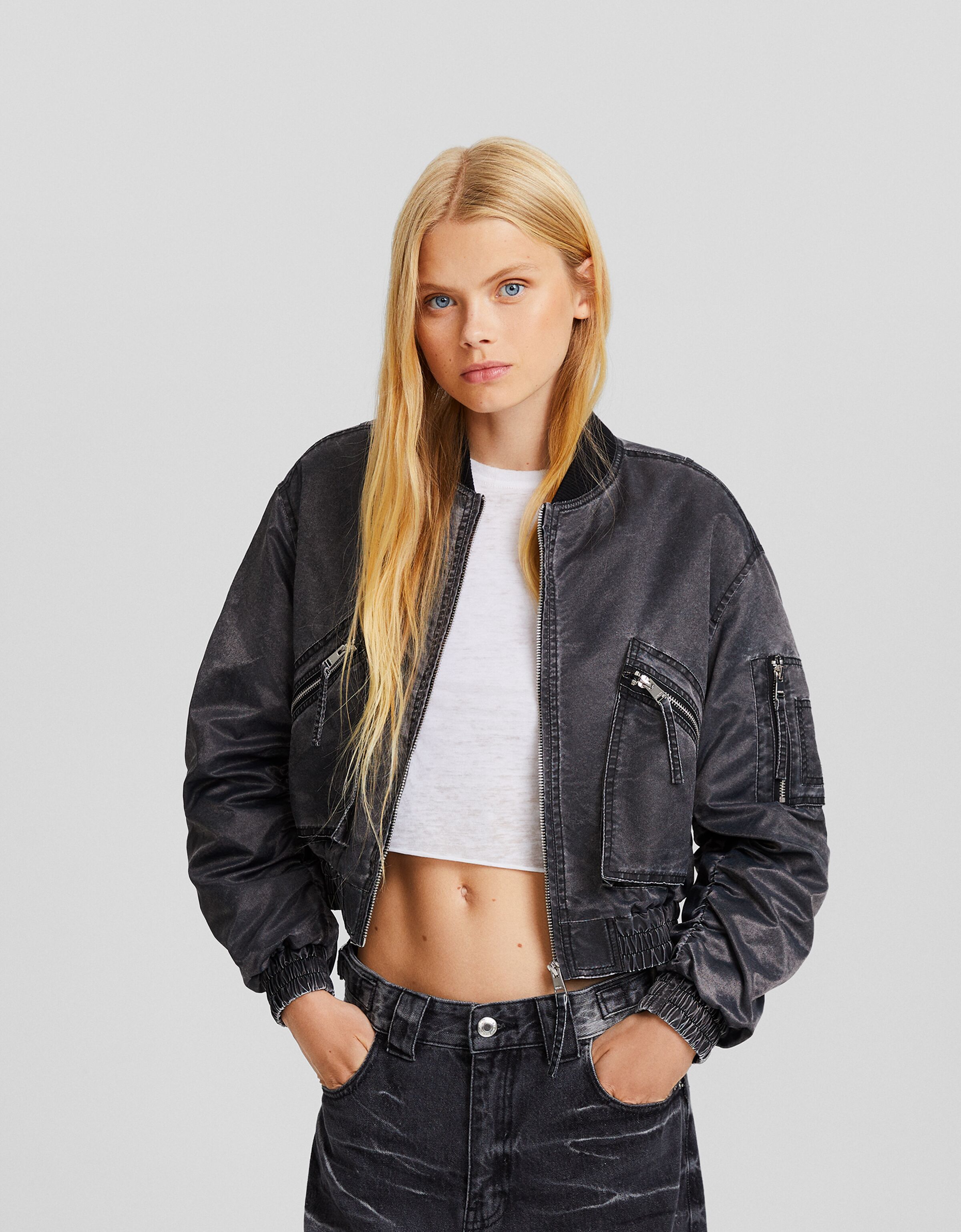 Cazadora bomber efecto lavado