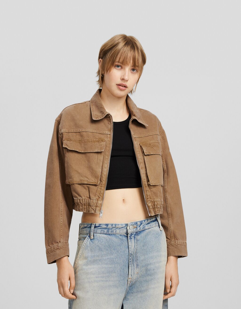 Cazadora algodón bolsillos