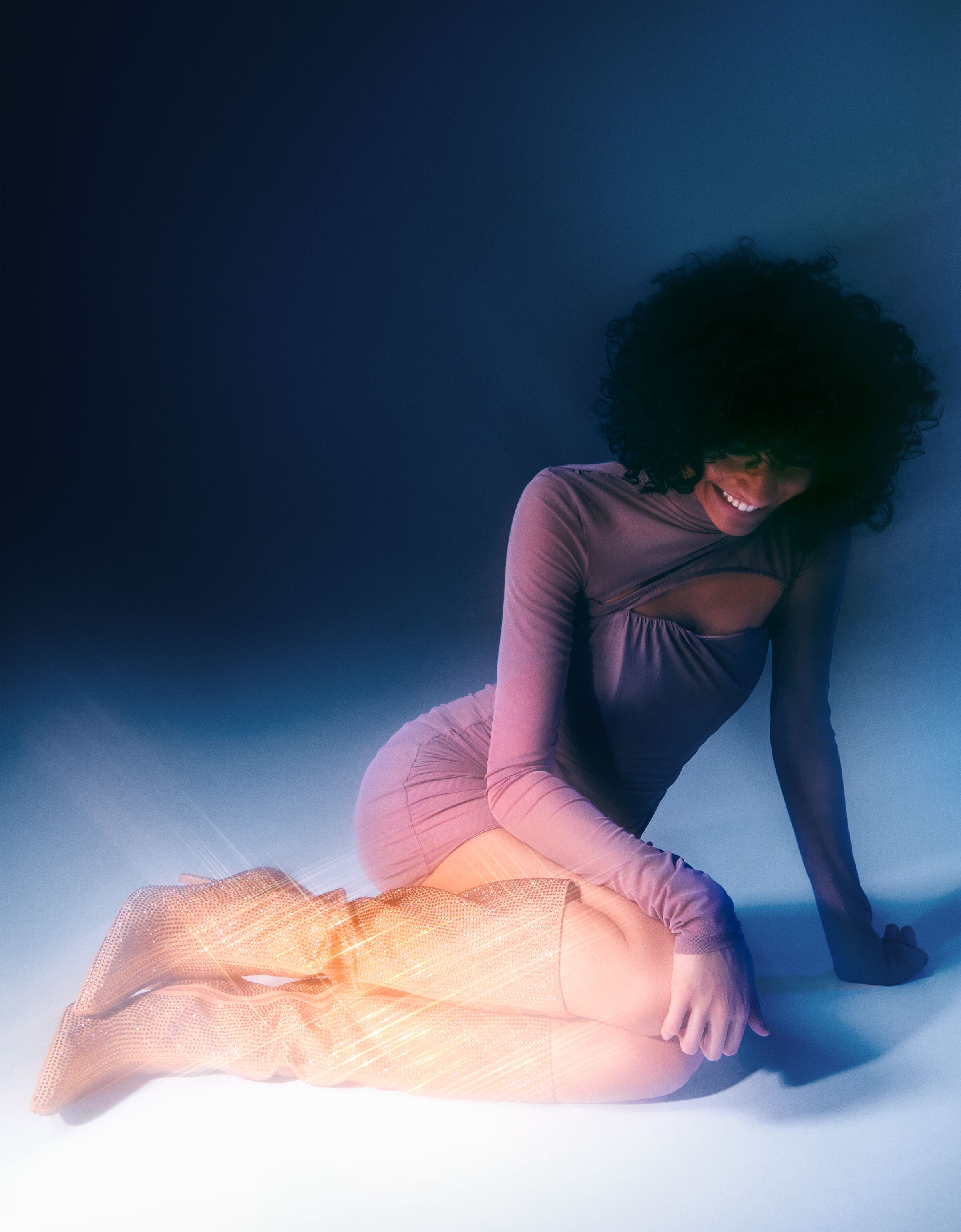 Botas tacón fino brillos