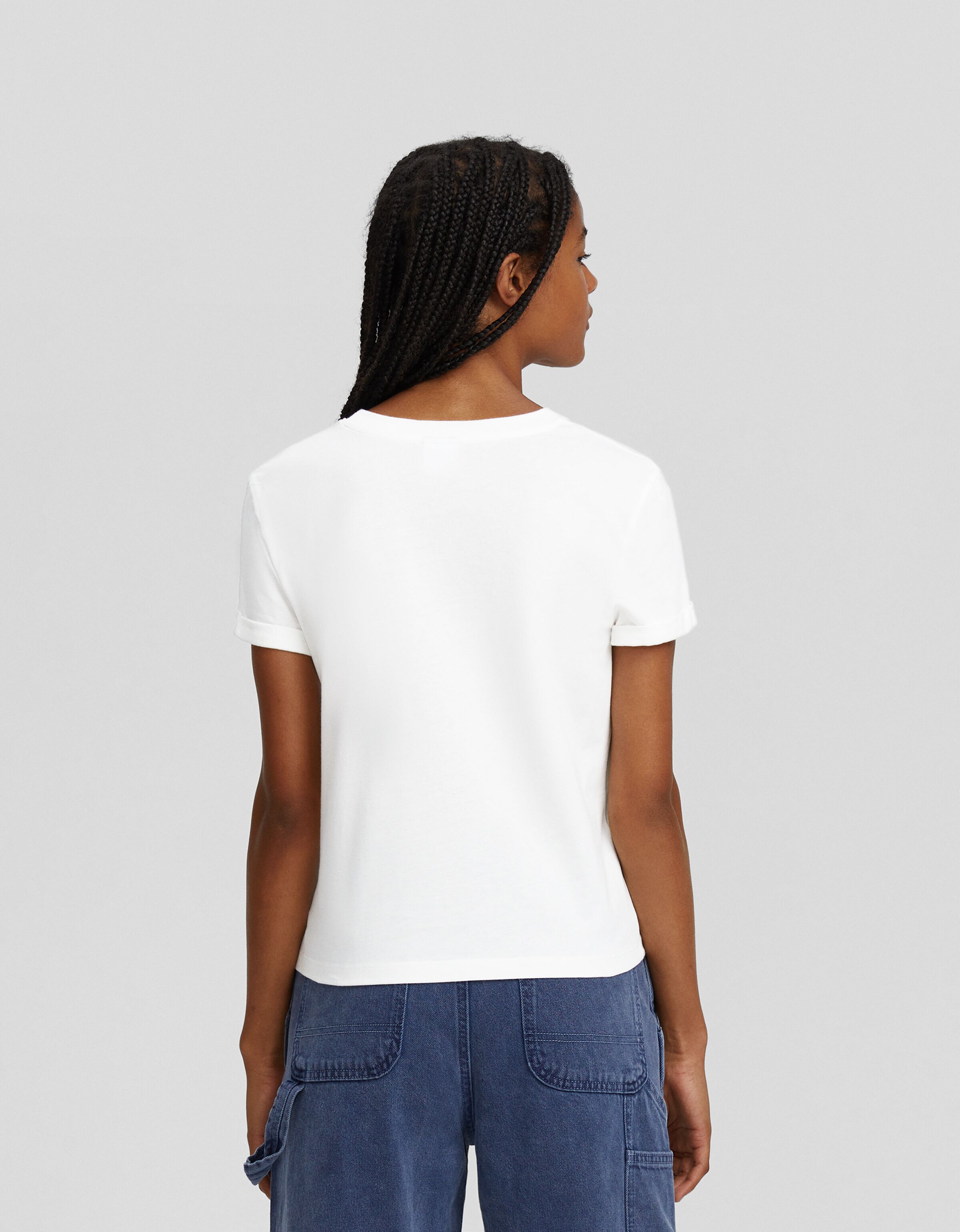 Camiseta manga corta ajustada print