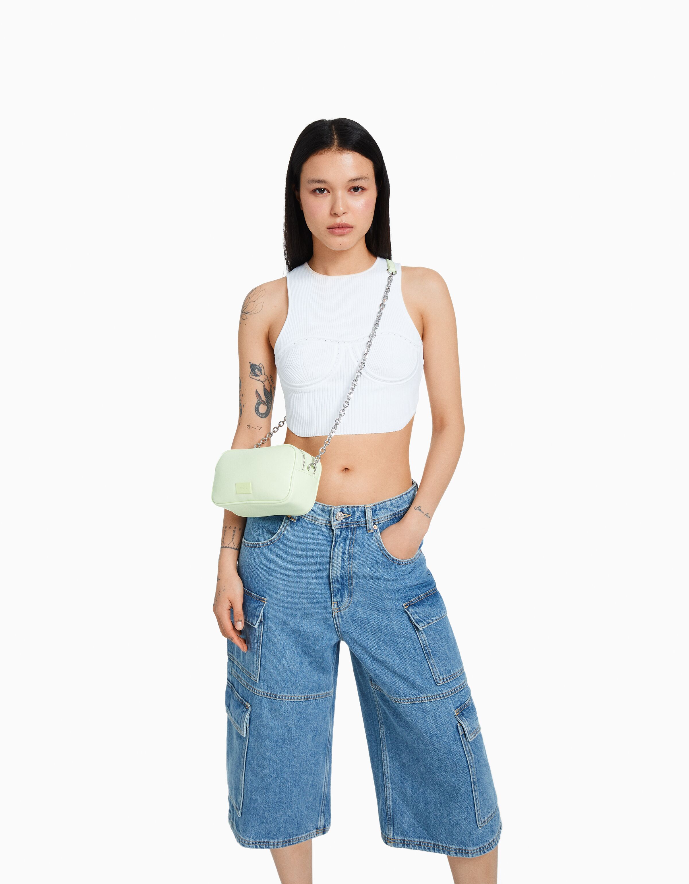 Bolso bandolera cadena doble cremallera