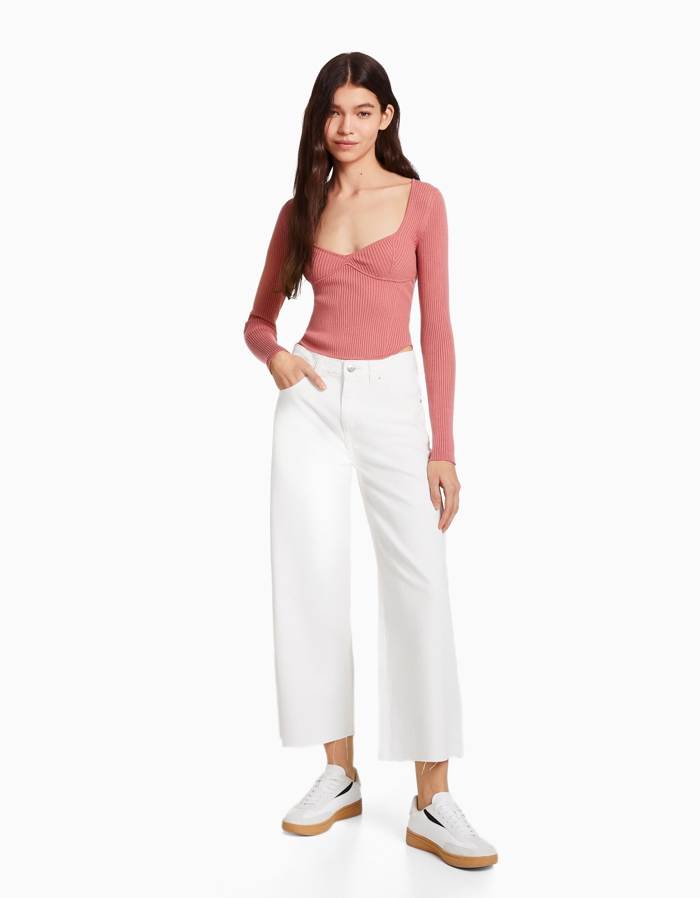 Jeans wide leg cropped