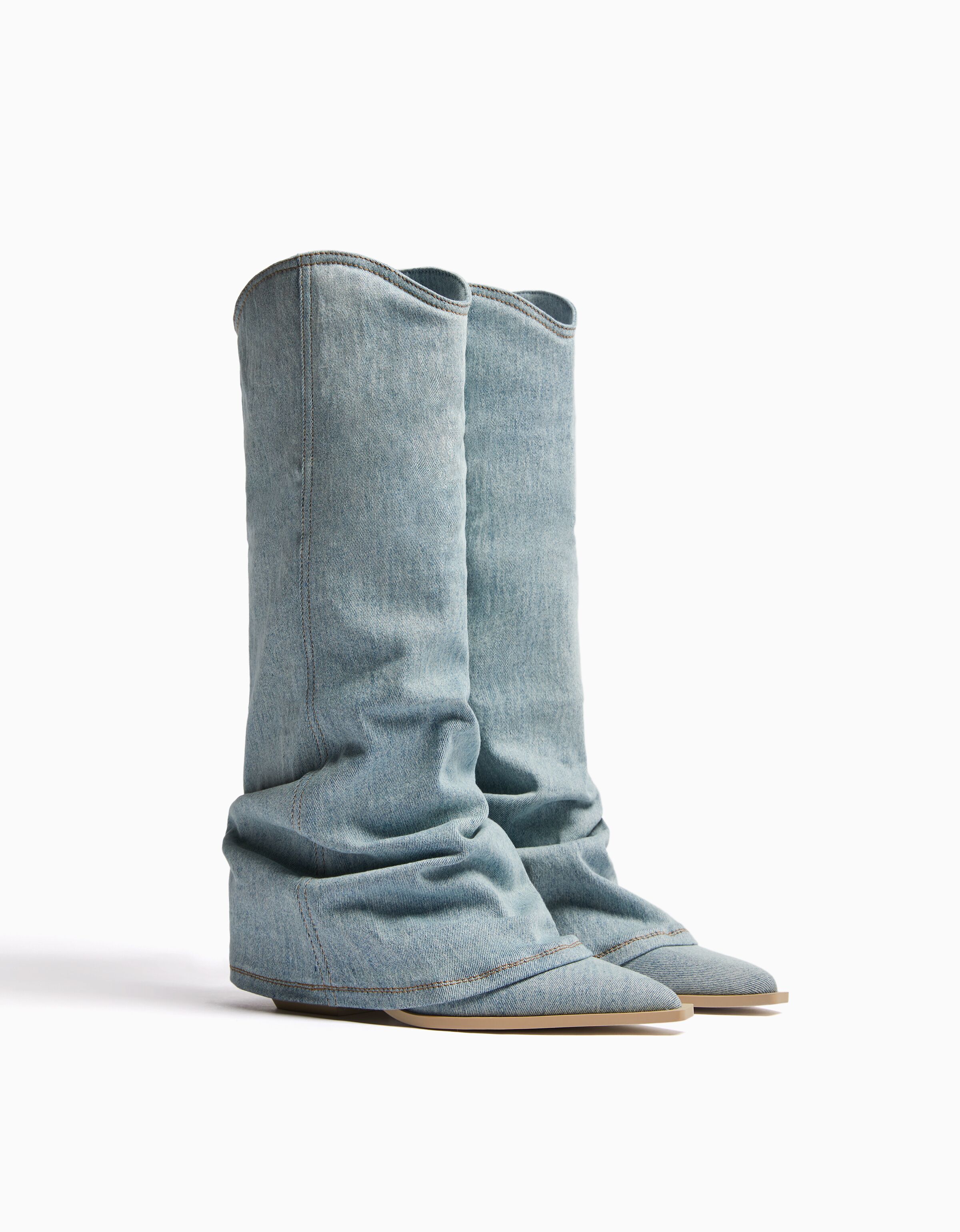 Botas tacón cowboy denim