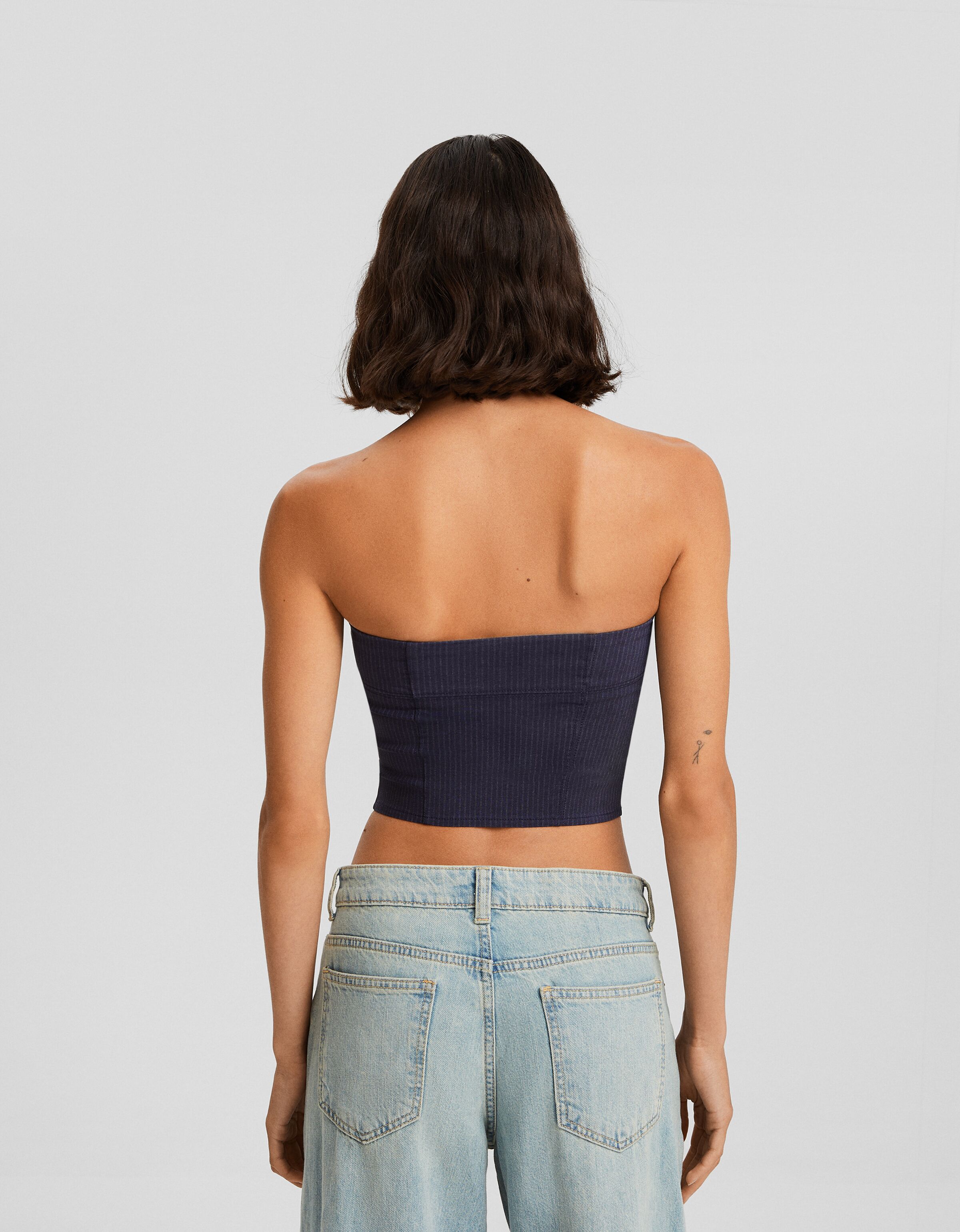 Top bandeau ajustado raya diplomática