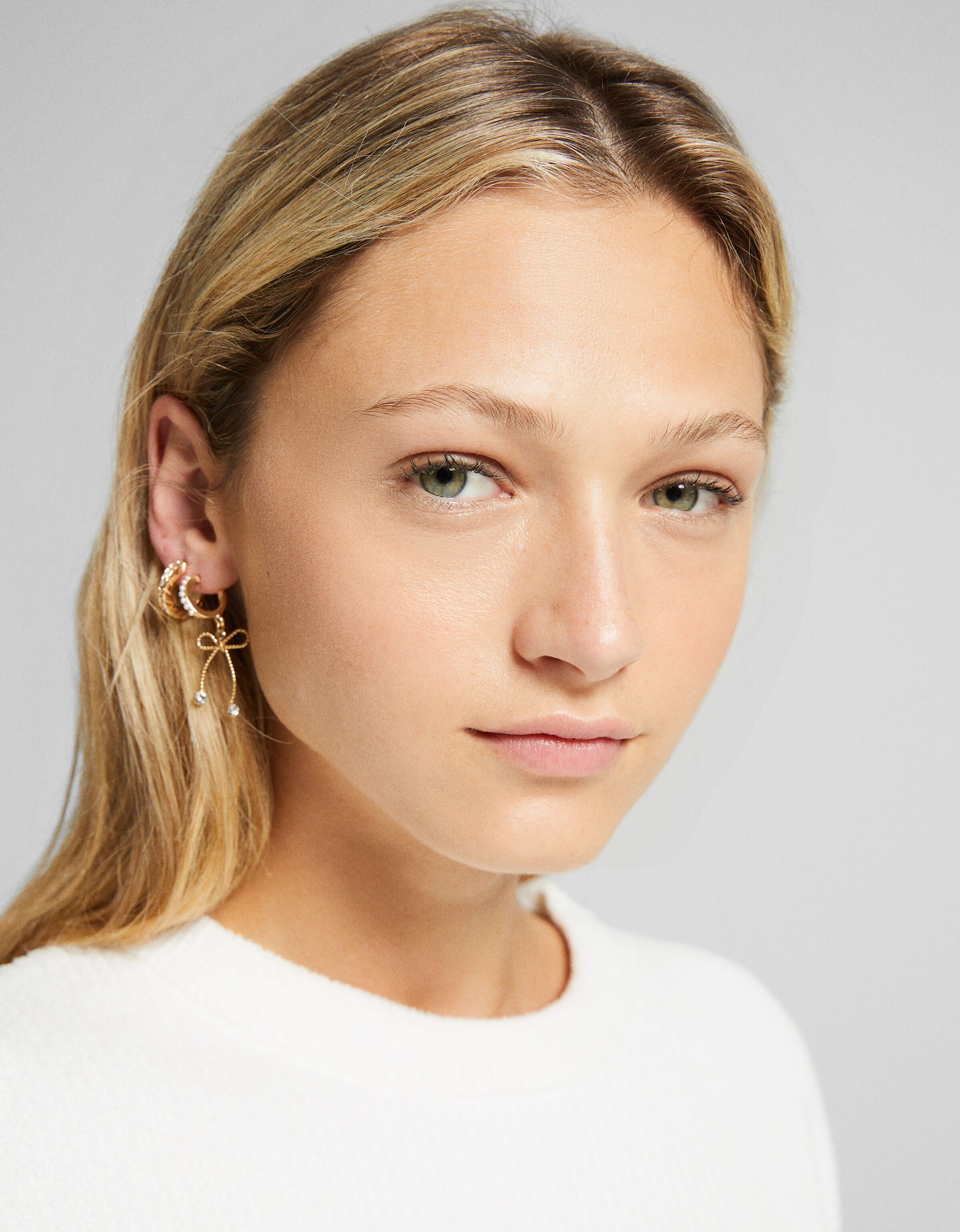 Set 6 pendientes perlas aros lazo