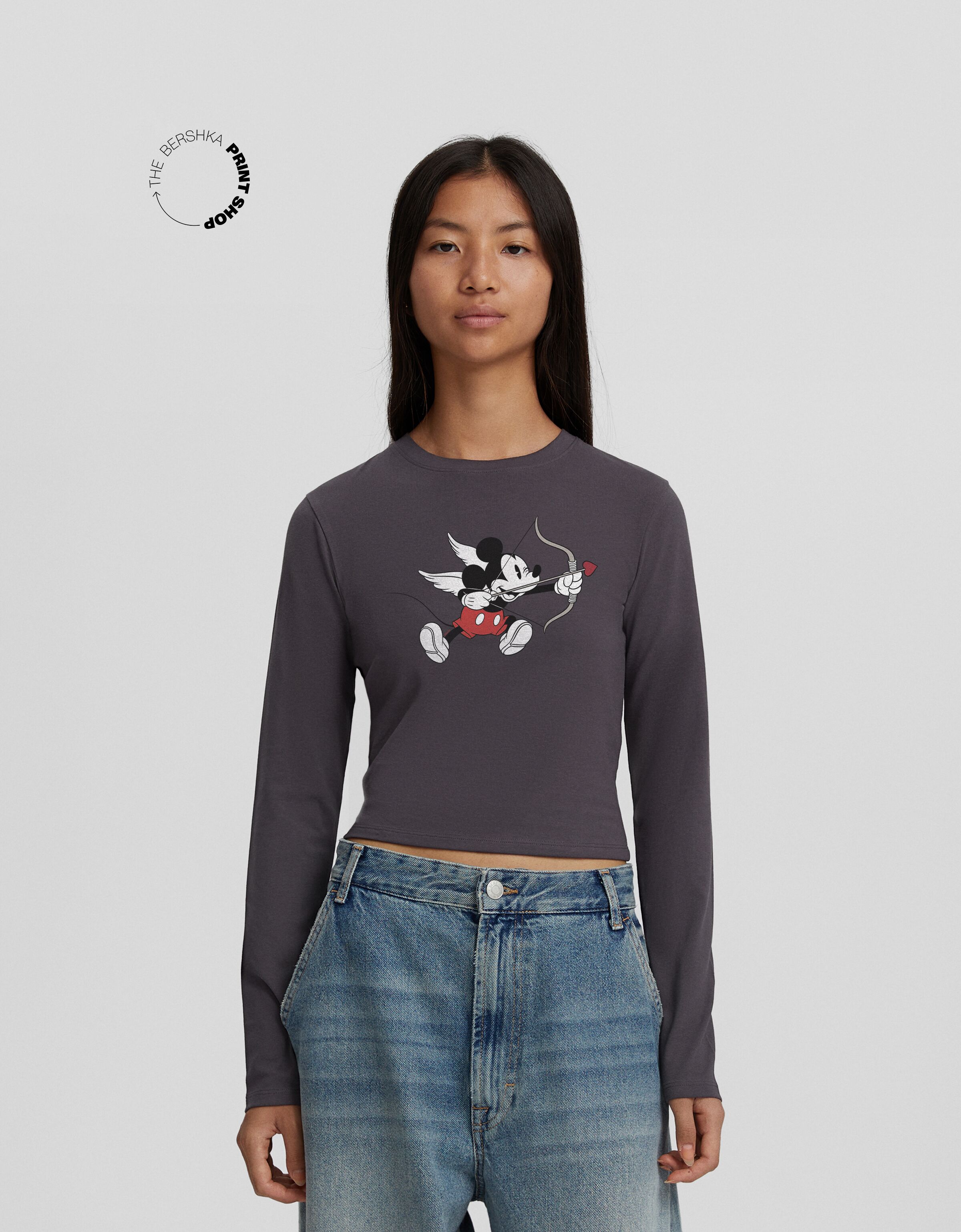 Camiseta Mickey manga larga print