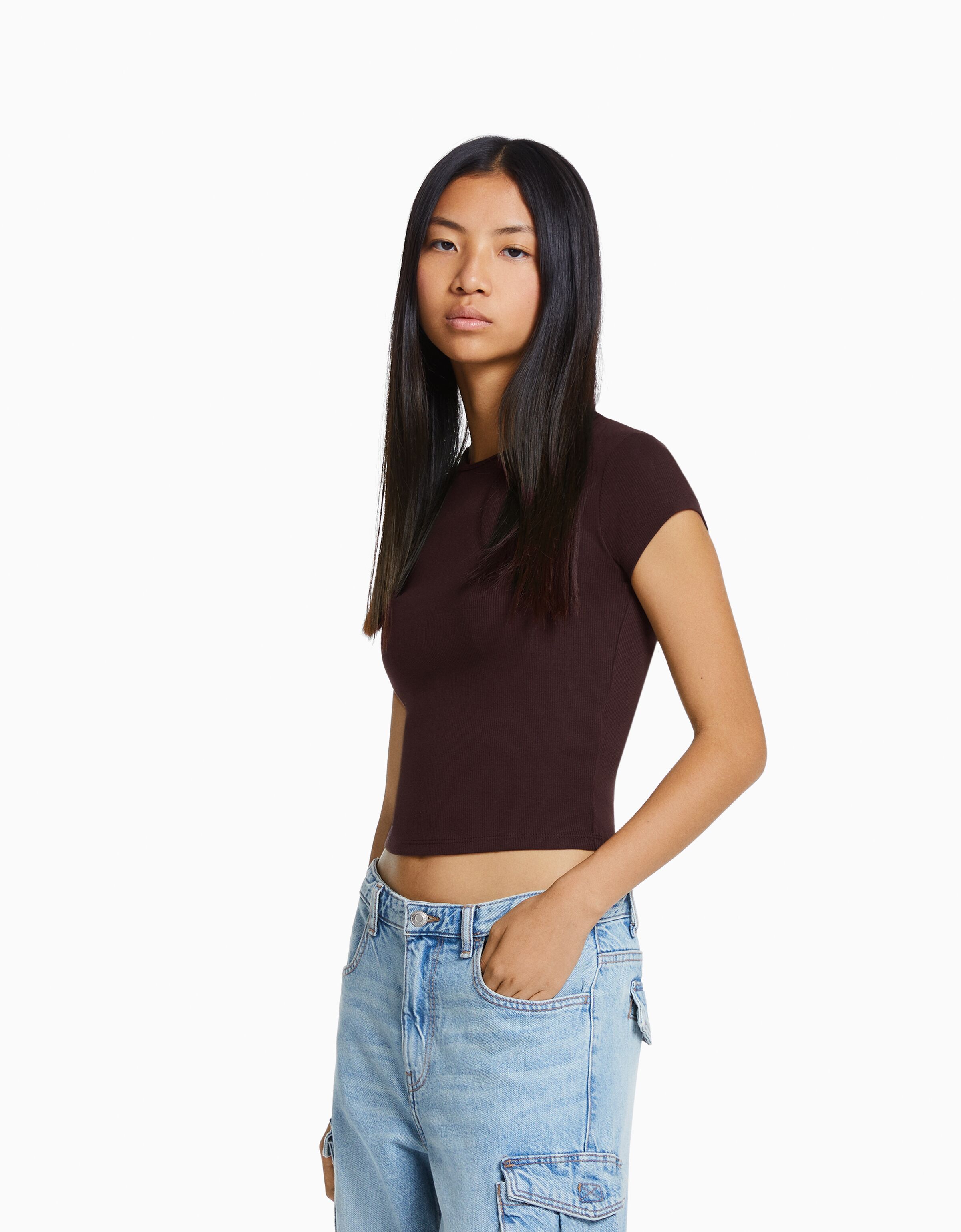 Camiseta manga corta rib