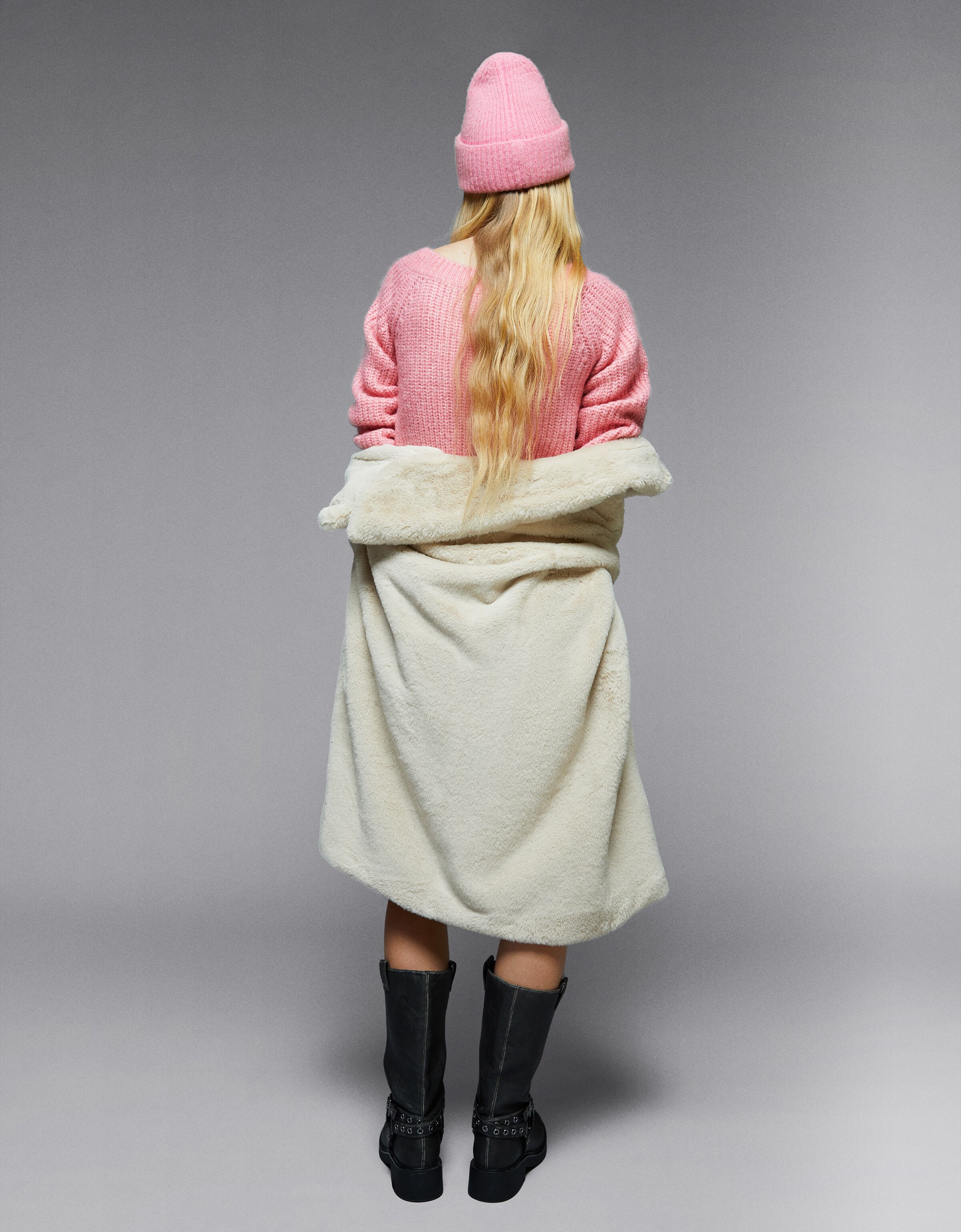 Jersey cropped cuello pico