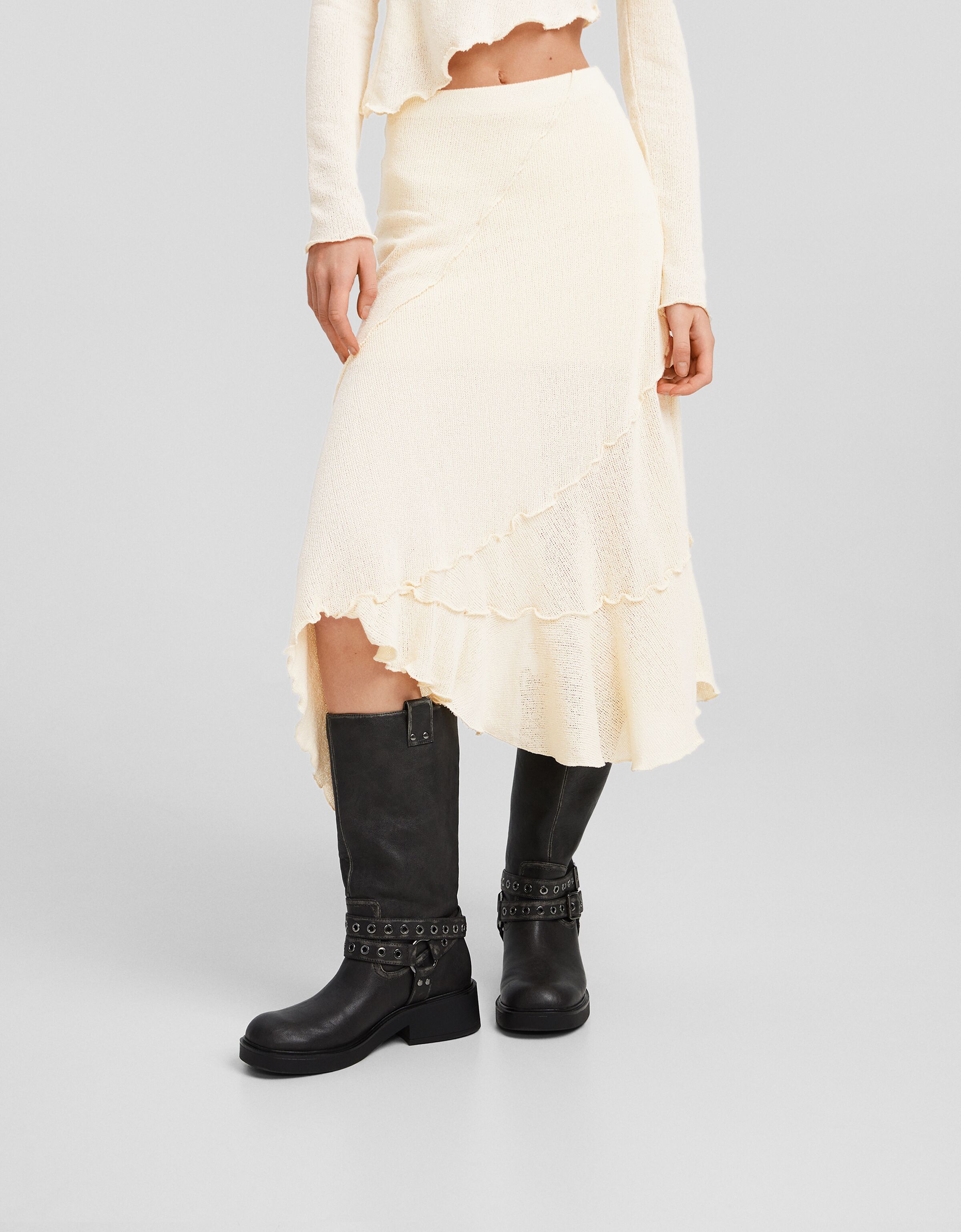 Falda midi punto picos