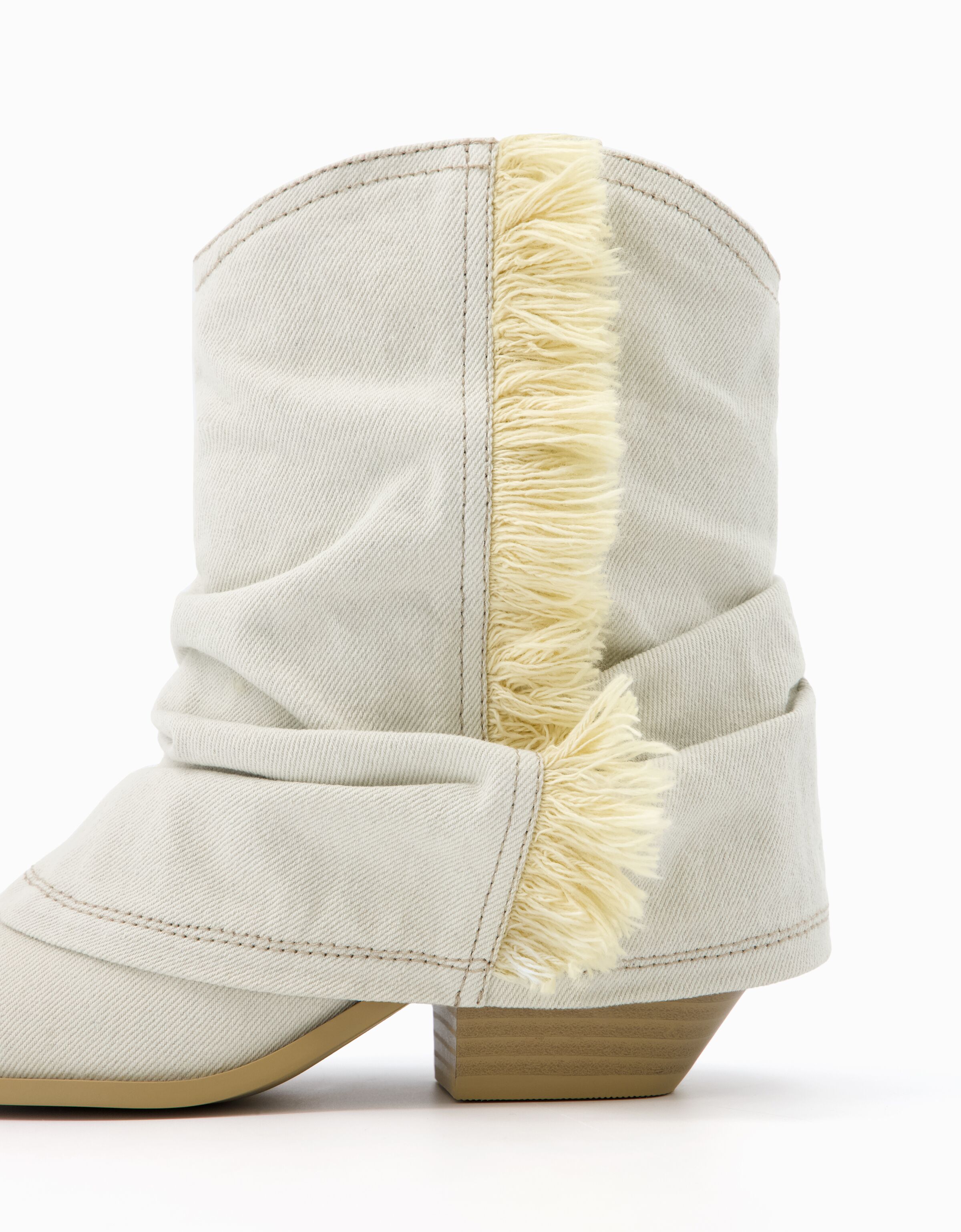 Botines cowboy denim flecos