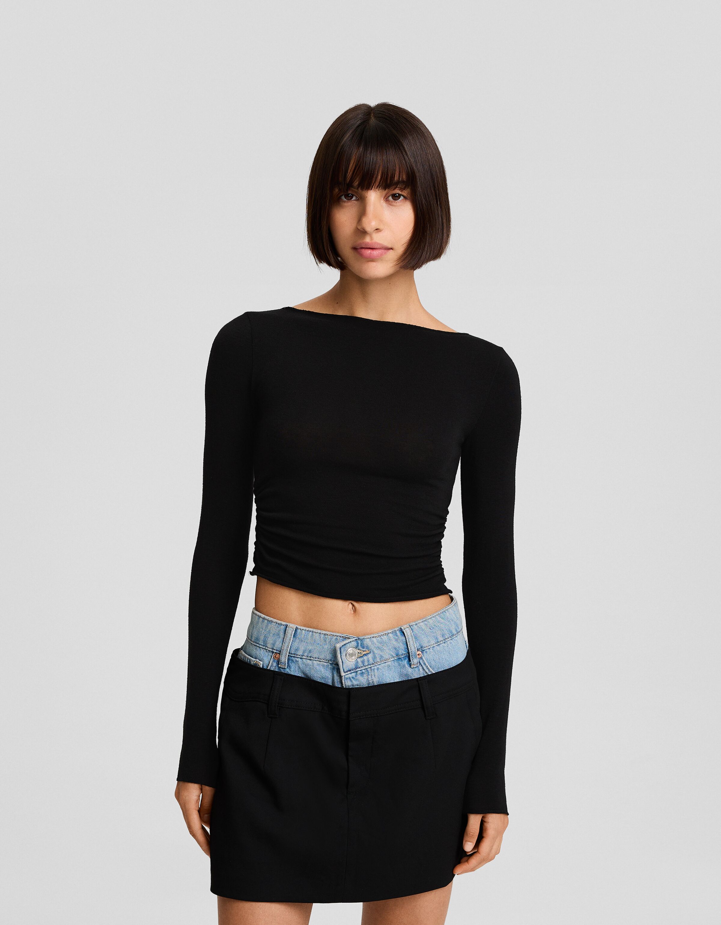 Camiseta manga larga costuras