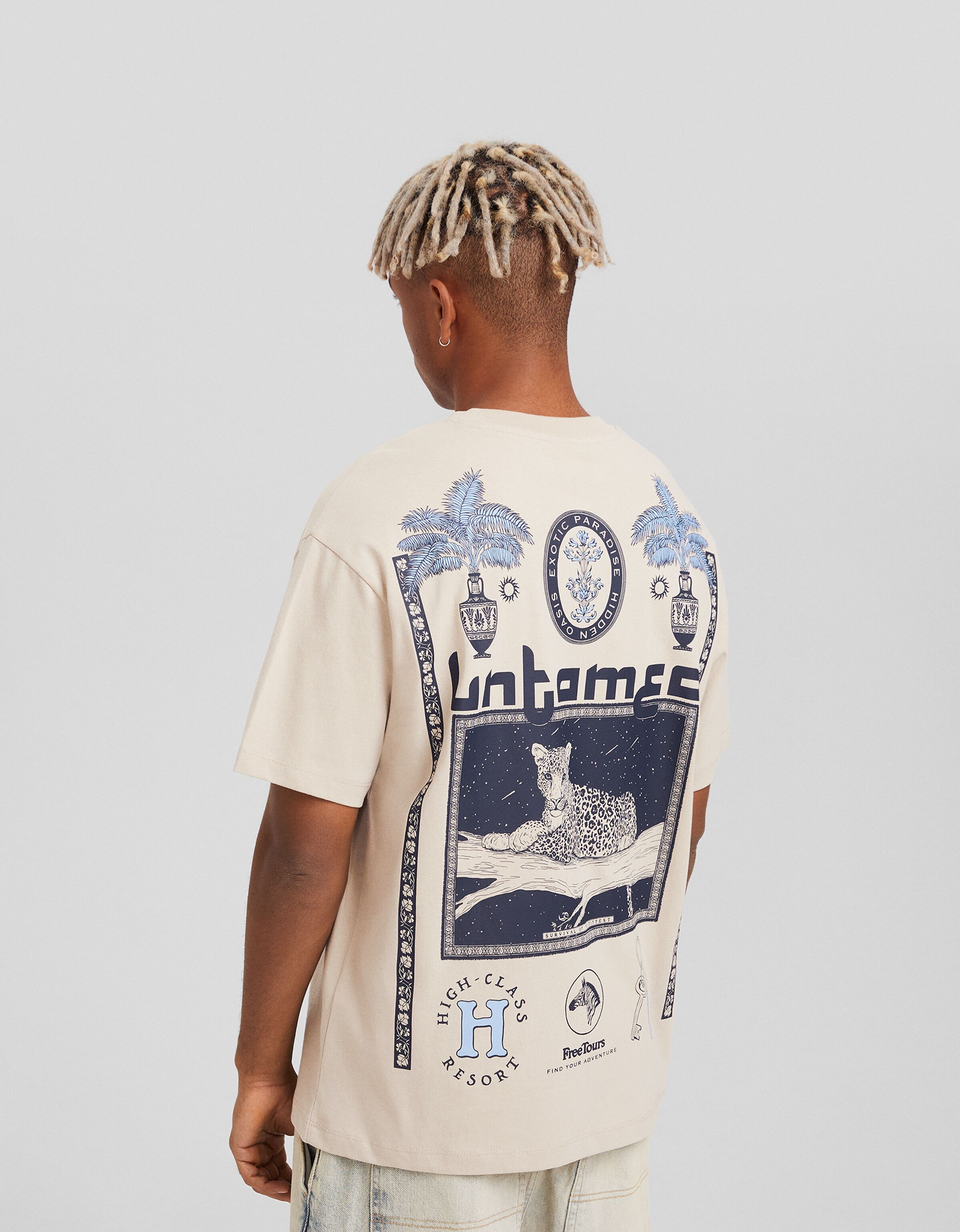 Camiseta manga corta boxy fit print