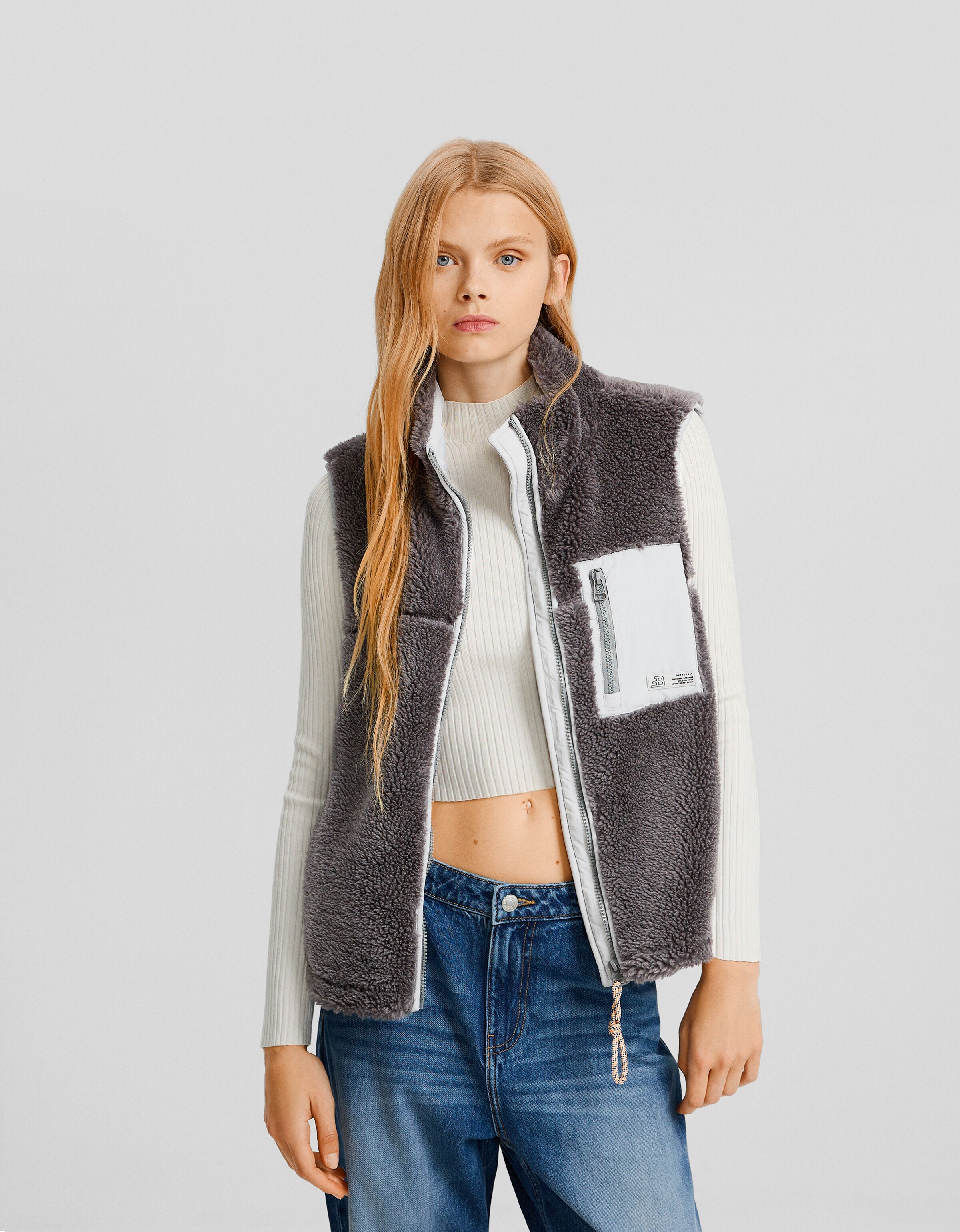 Chaleco borreguillo con nylon